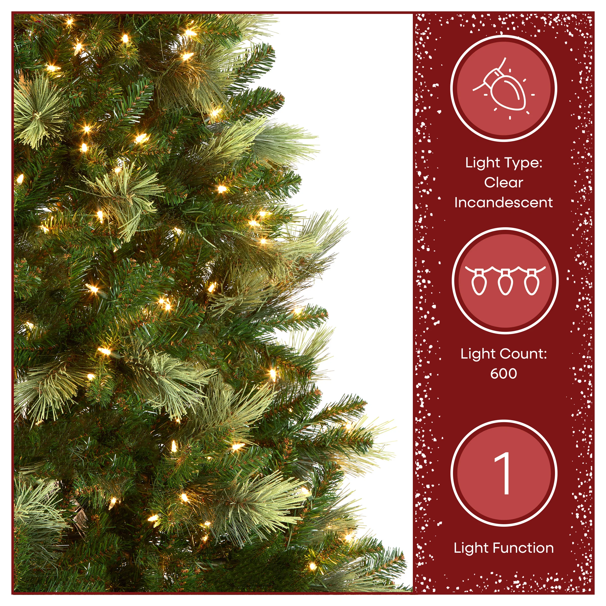 9 ft. Pre-Lit Charleston Pine Tree with Clear Lights - Image 4