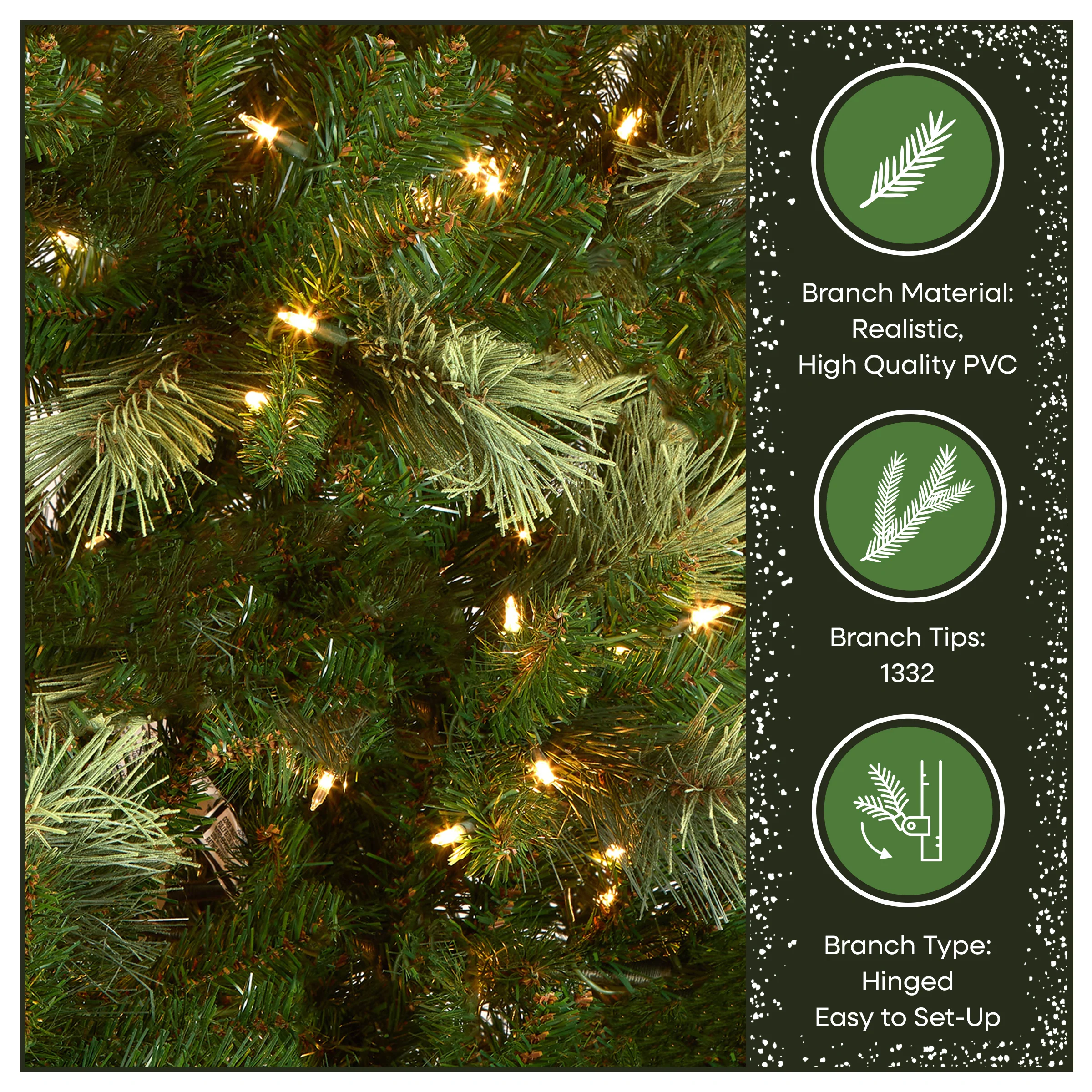 9 ft. Pre-Lit Charleston Pine Tree with Clear Lights - Image 6