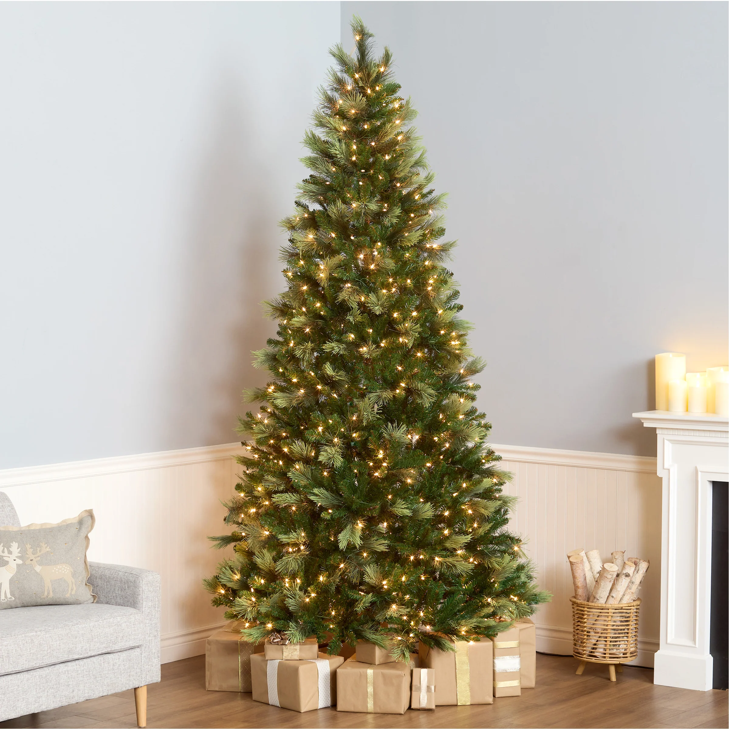 9 ft. Pre-Lit Charleston Pine Tree with Clear Lights - Image 8