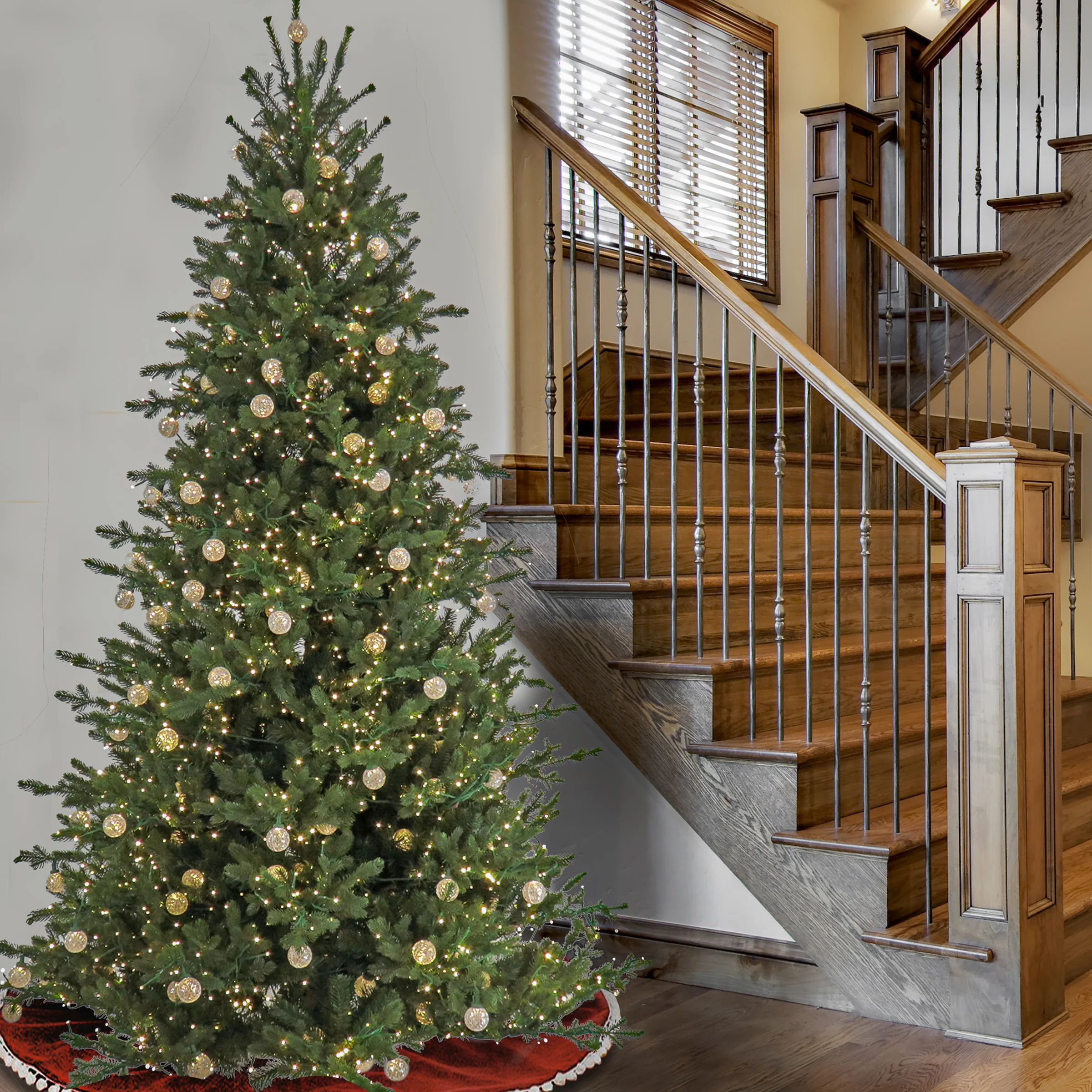 9 ft. Pre-Lit Christmas Aspen Pine Tree with Warm White LED Cosmic Lights - Image 2