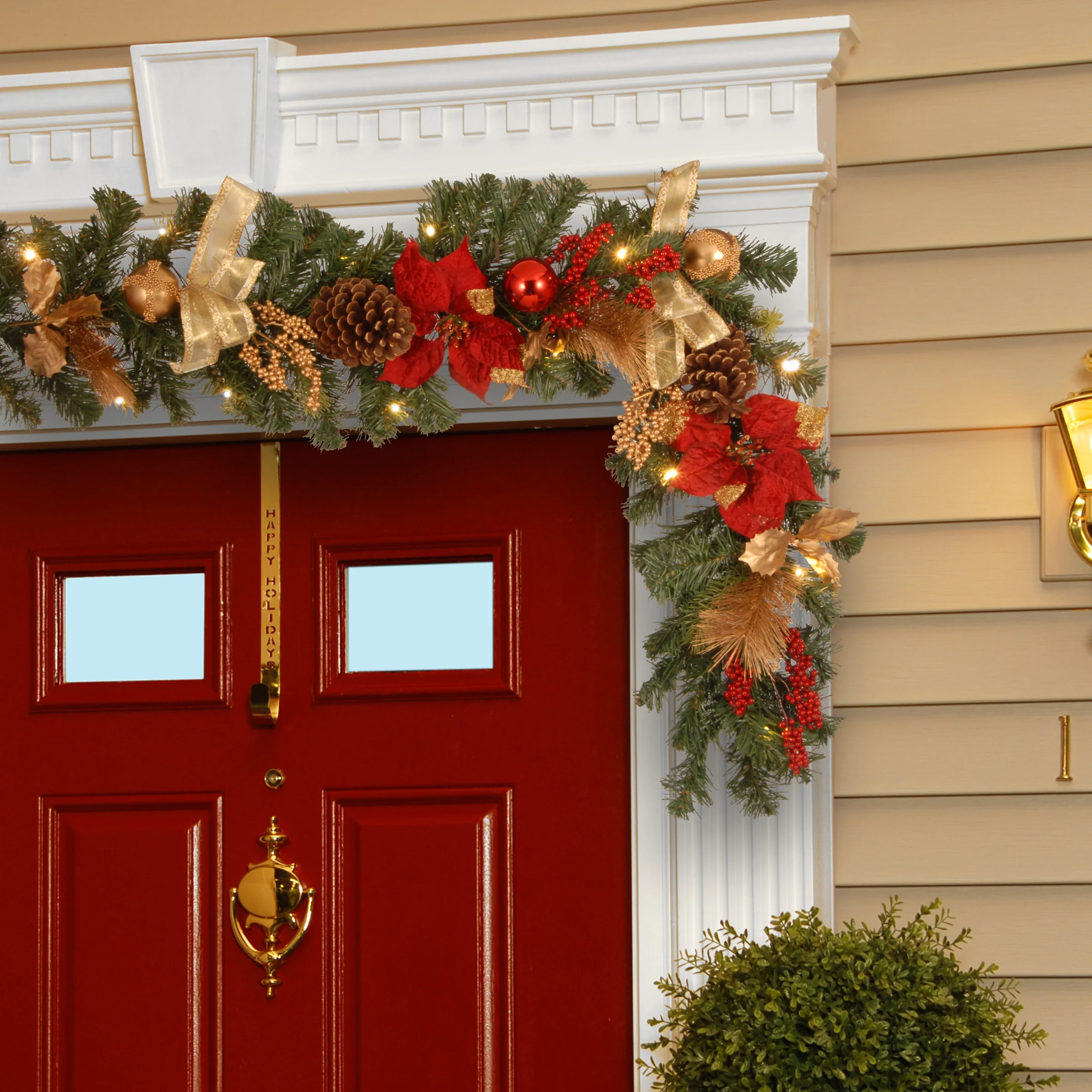 9 ft. Pre-Lit Christmas Collection Evergreen Decorated Garland - Image 2