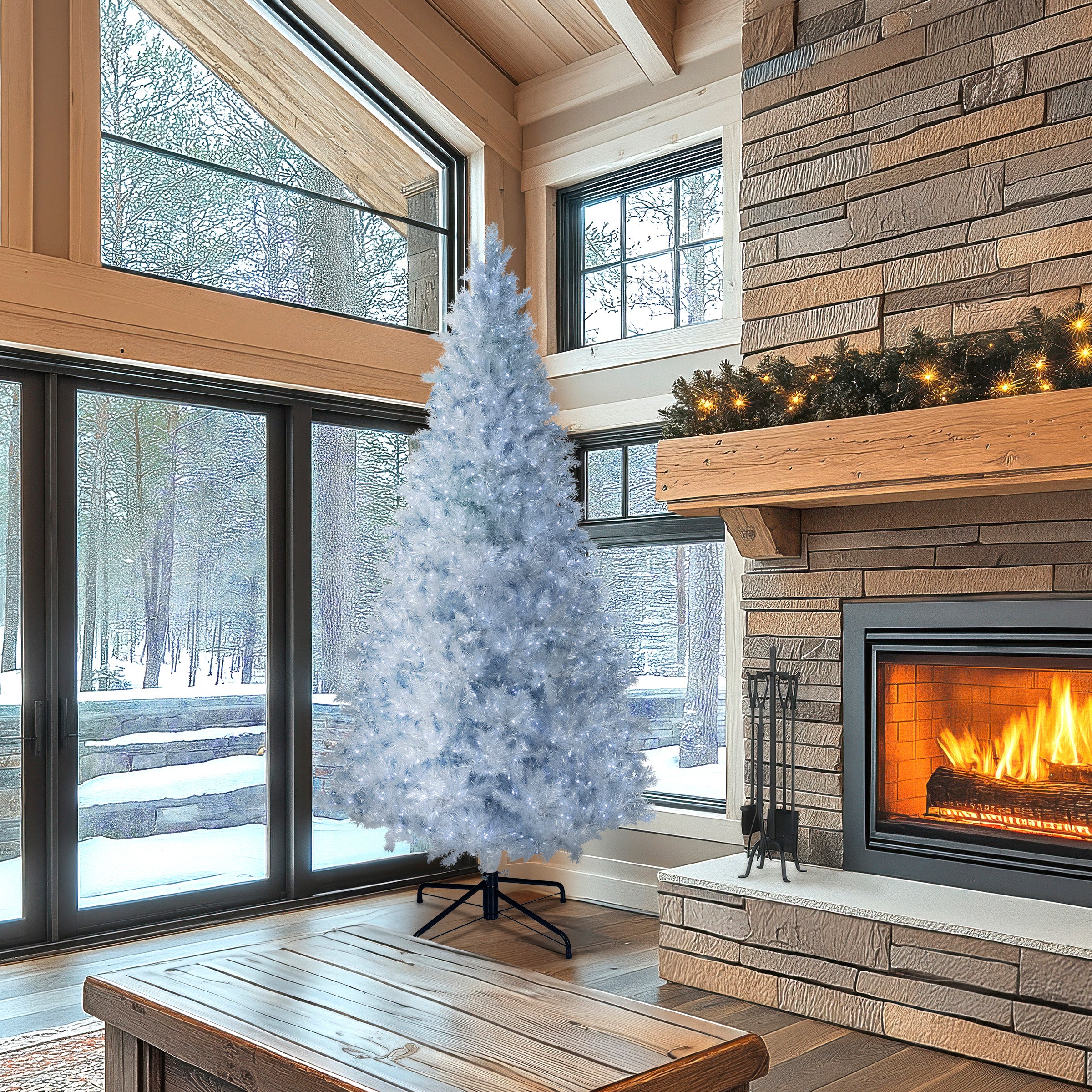9 ft. Pre-Lit Christmas Crystal Pine Tree with LED Lights, Plug-In - Image 2