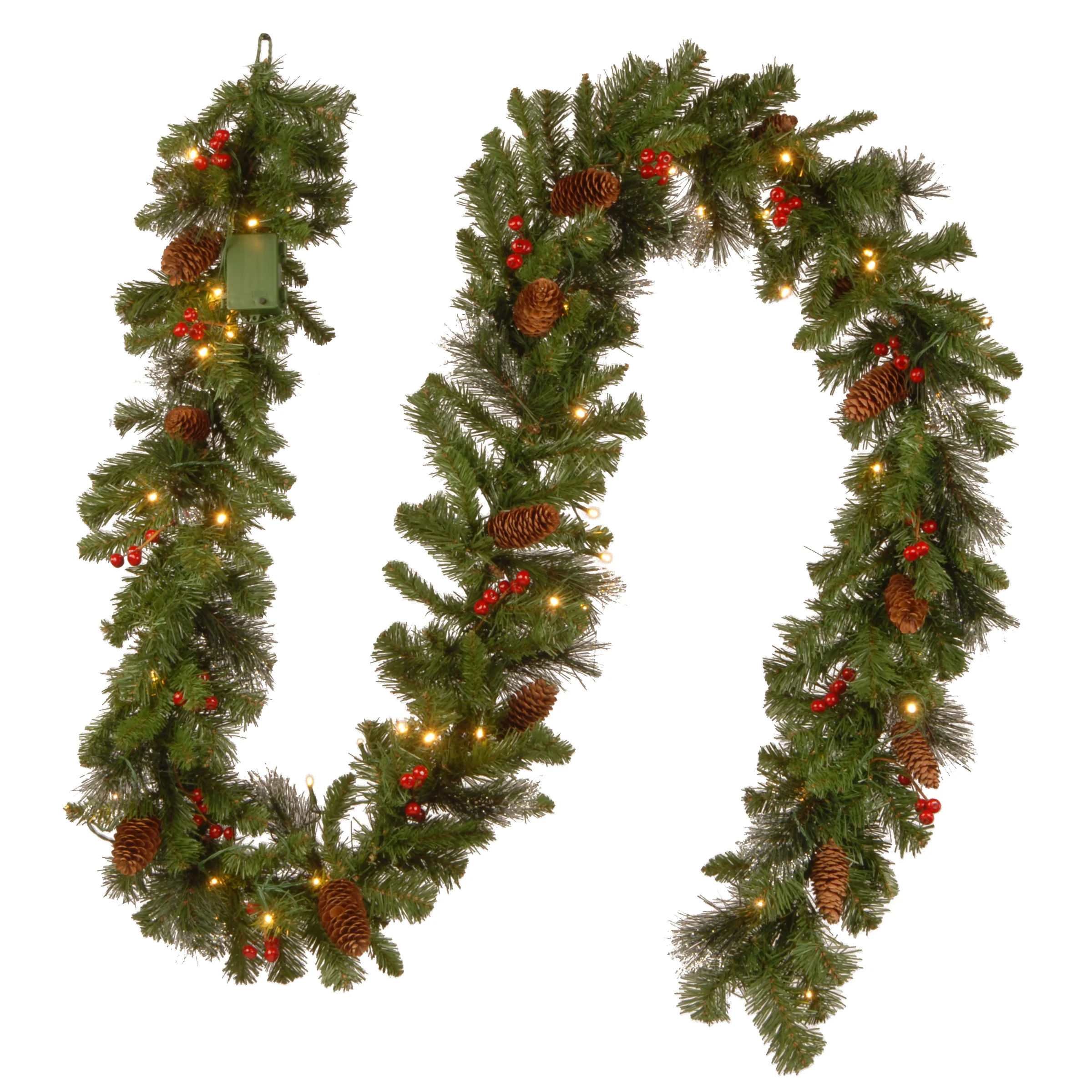 9 ft. Pre-Lit Crestwood Spruce Garland with LED Lights - Image 11