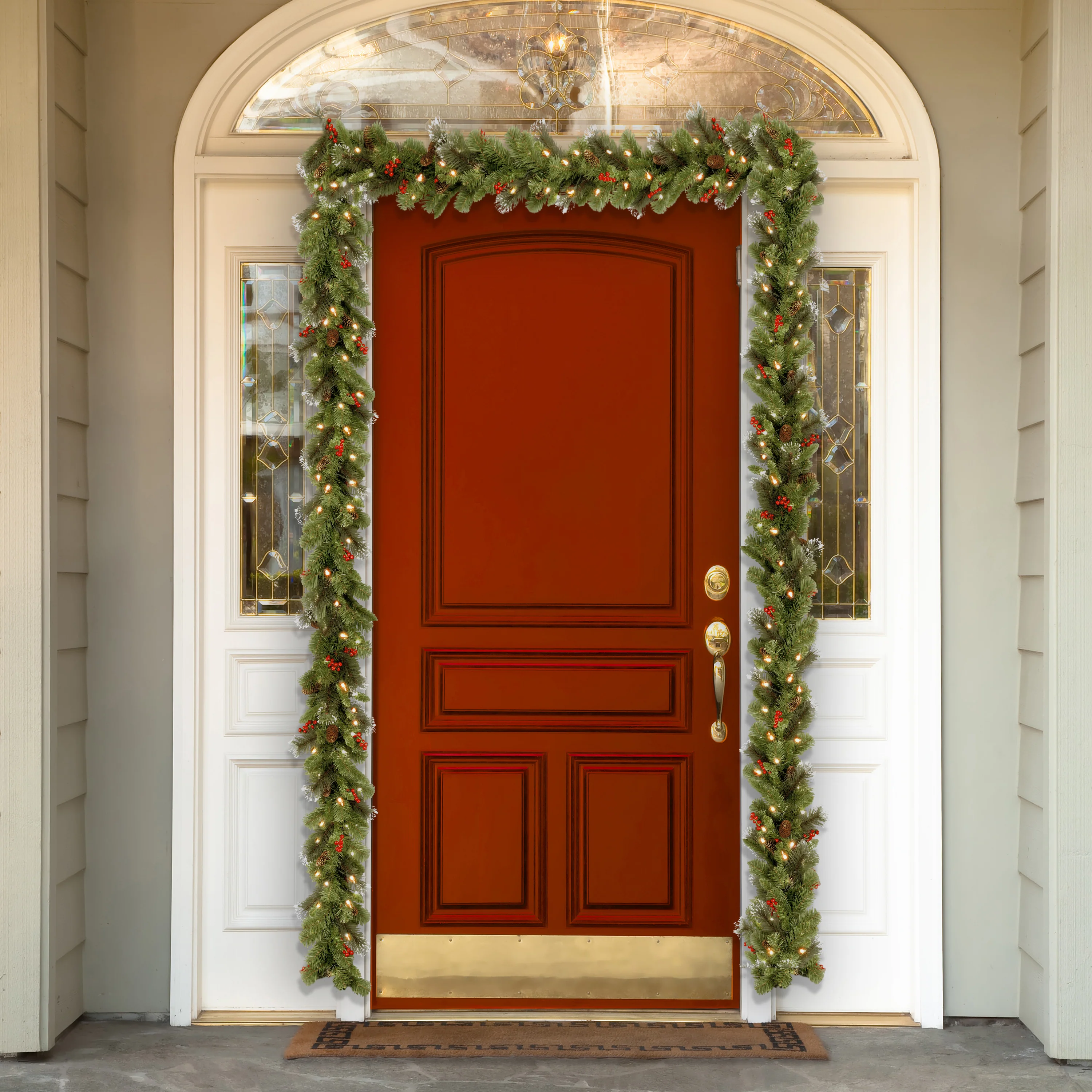 9 ft. Pre-Lit Crestwood Spruce Garland with LED Lights - Image 4
