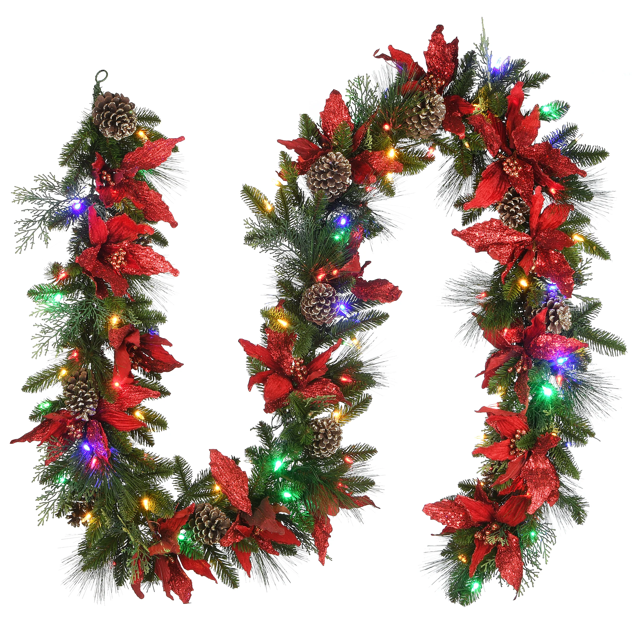 9 ft. Pre-Lit Decorative Collection Garland with Clear Lights, Plug-In - Image 2