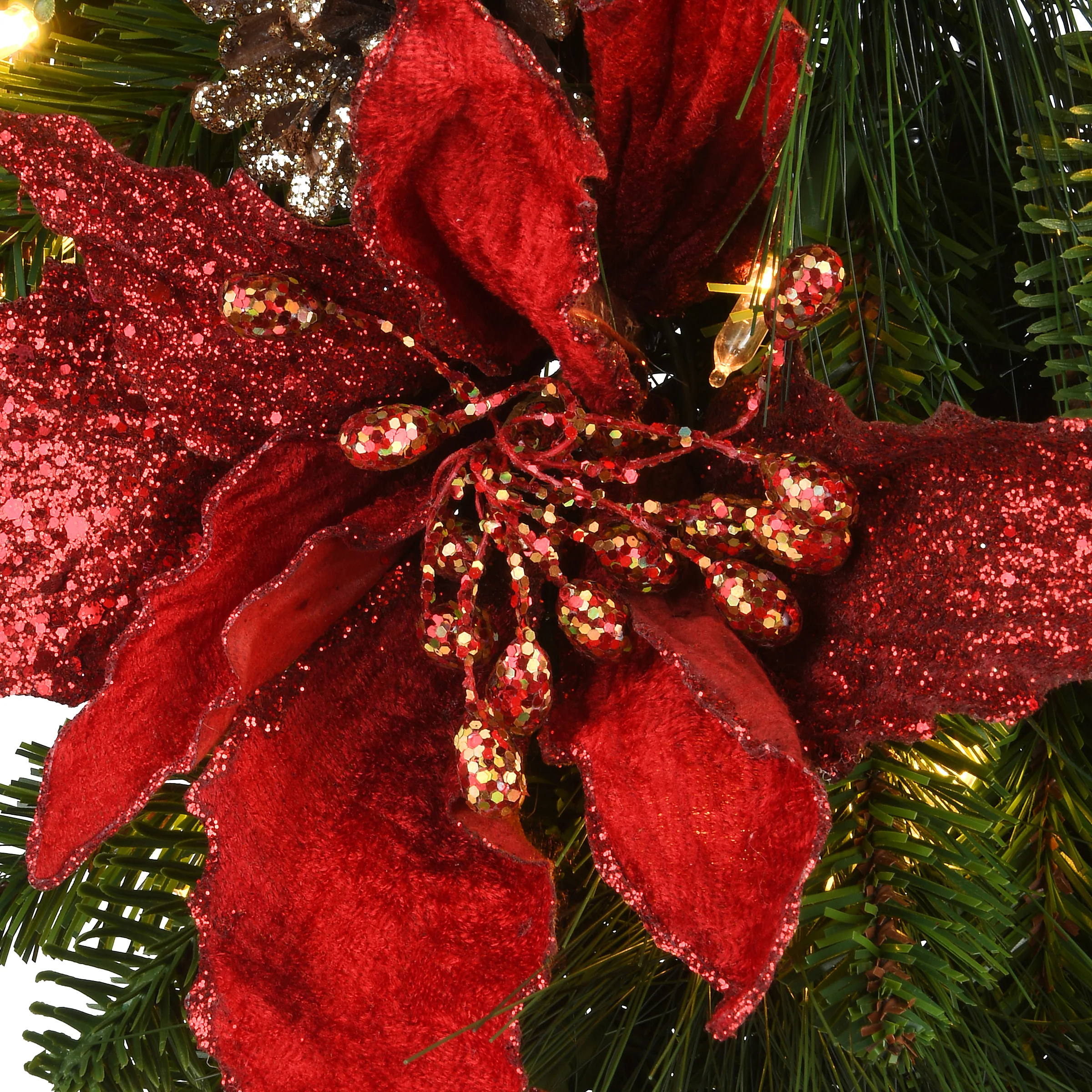 9 ft. Pre-Lit Decorative Collection Garland with Clear Lights, Plug-In - Image 6