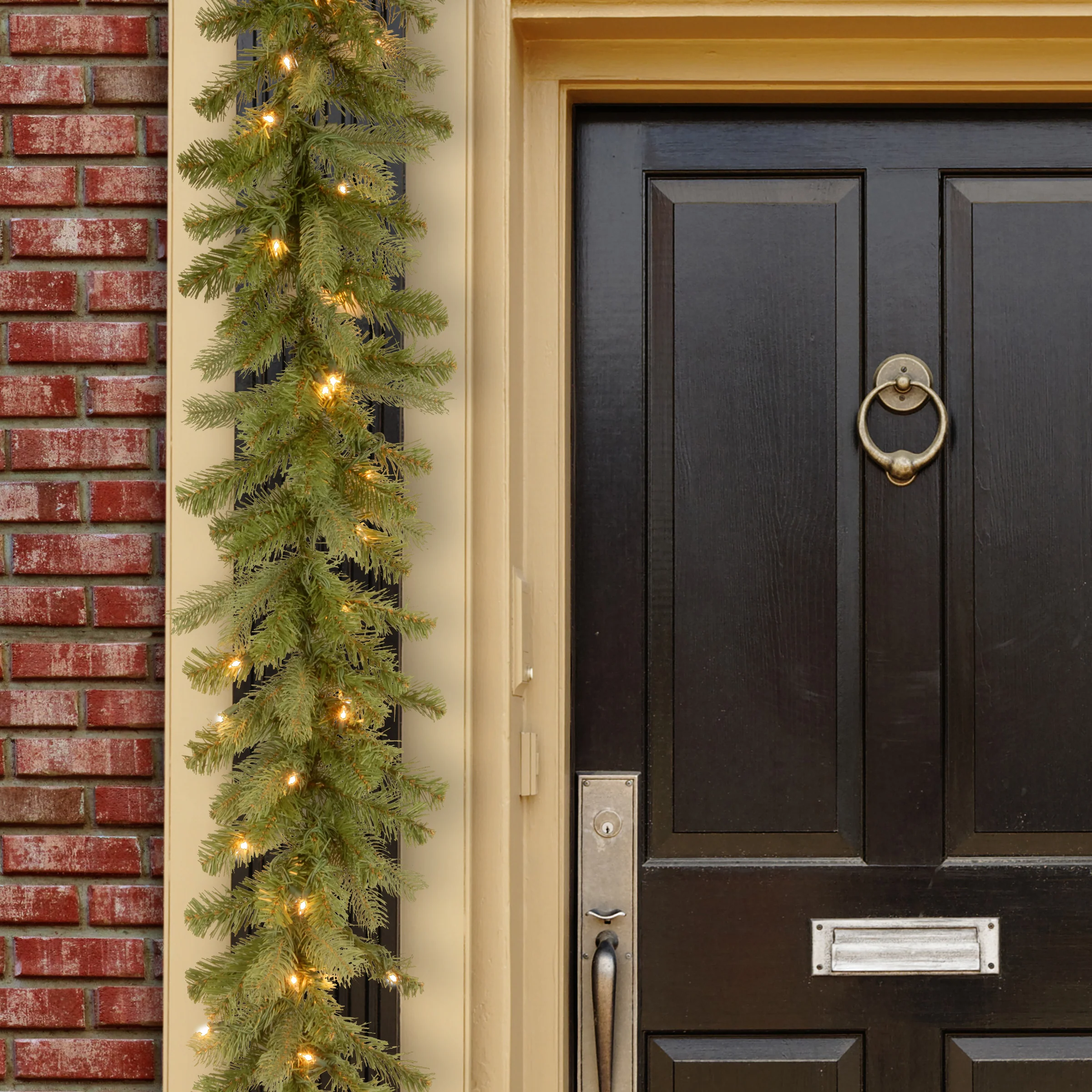 9 ft. Pre-Lit Downswept Douglas Fir Garland with Warm White LED Lights - Image 2