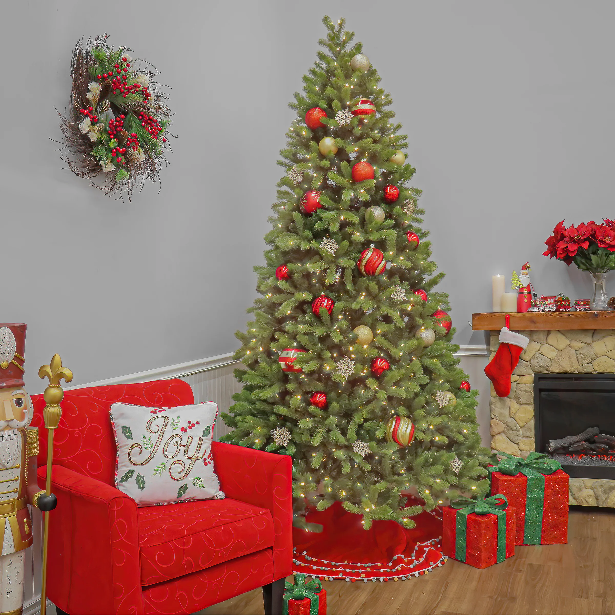 9 ft. Pre-Lit Downswept Douglas Fir Tree with Dual Color LED Lights - Image 6