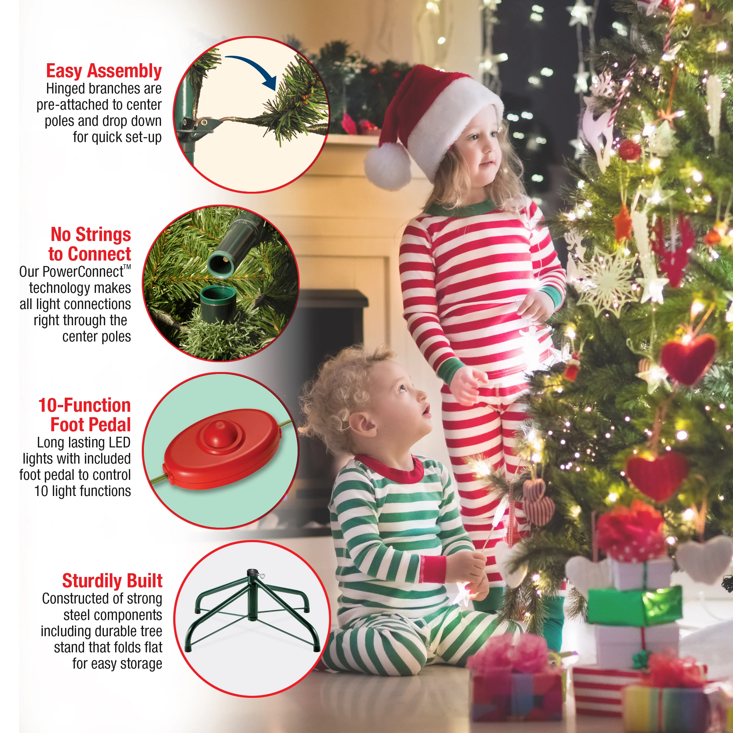 9 ft. Pre-Lit Downswept Douglas Fir Tree with Dual Color LED Lights, Plug-In - Image 8