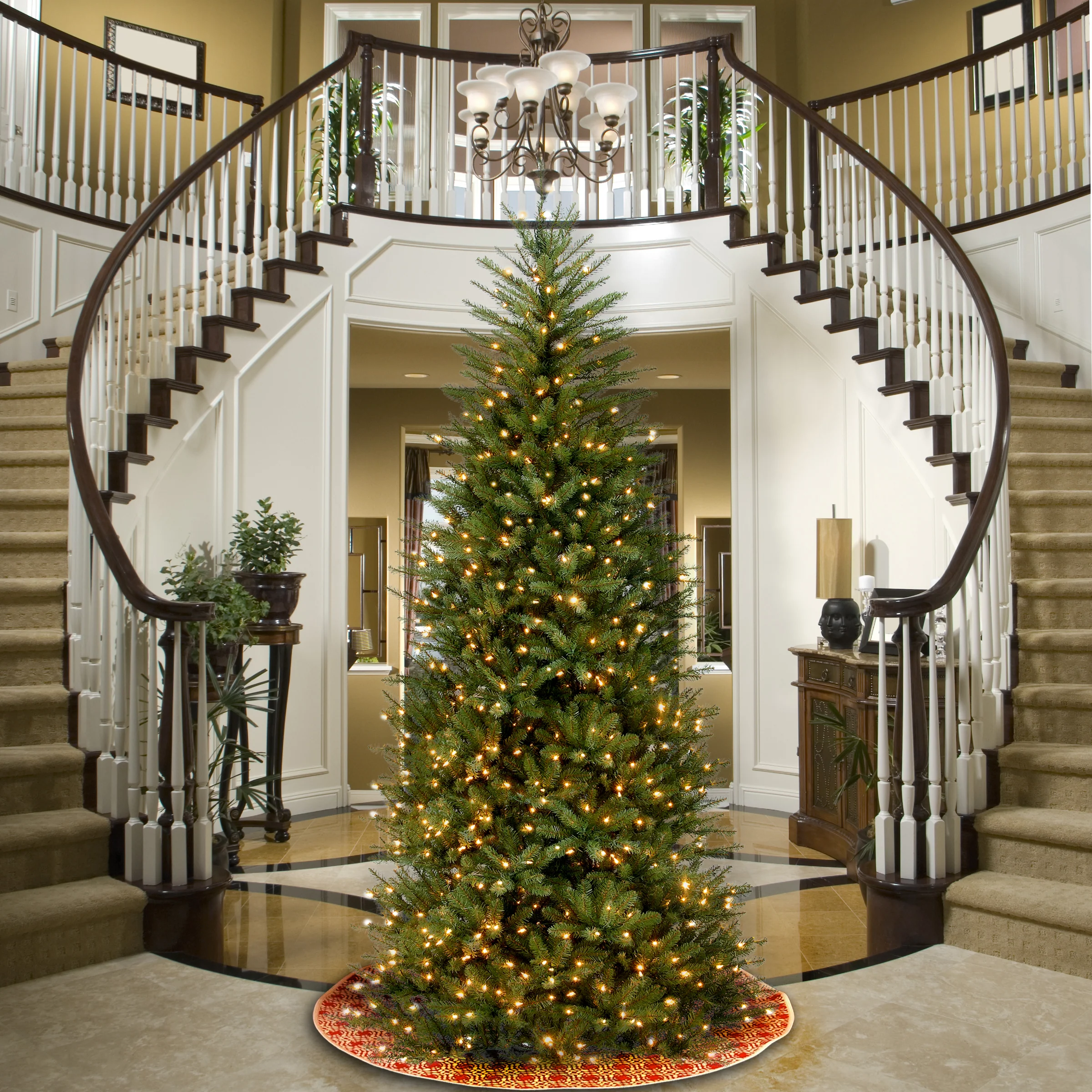 9 ft. Pre-Lit Dunhill Fir Slim Tree with Clear Lights, Plug-In - Image 3