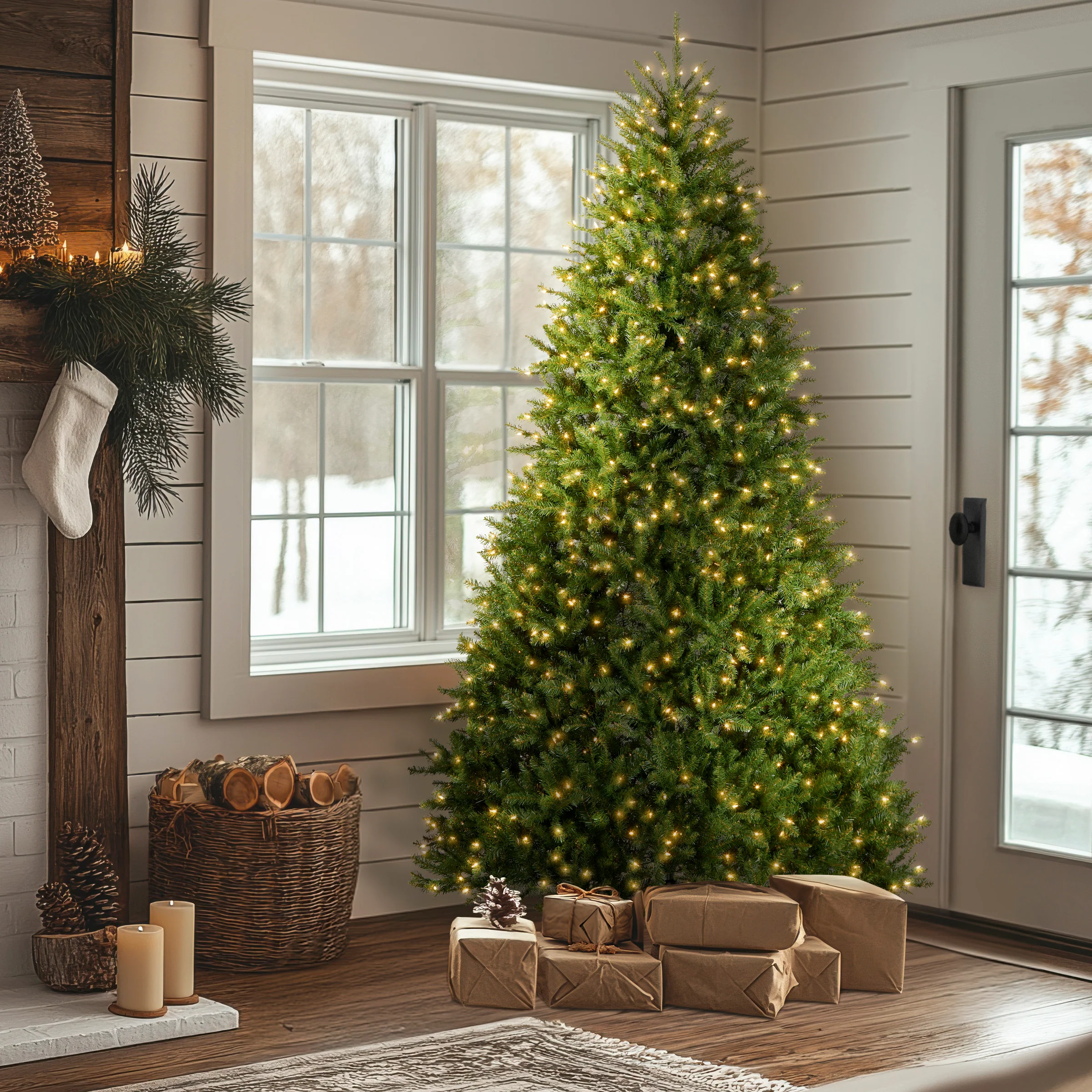 9 ft. Pre-Lit Dunhill Fir Tree with Clear Lights - Image 3