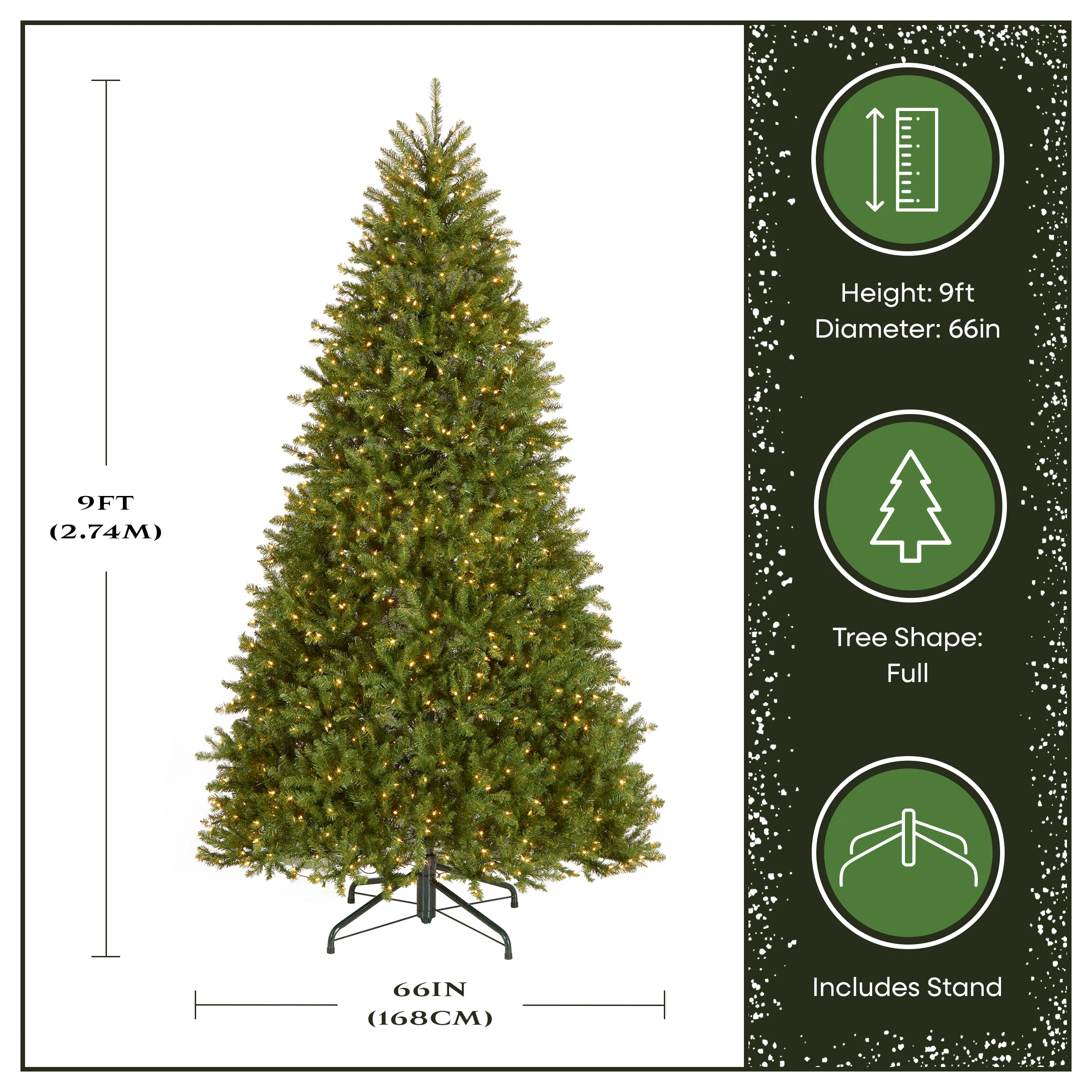 9 ft. Pre-Lit Dunhill Fir Tree with Clear Lights - Image 4