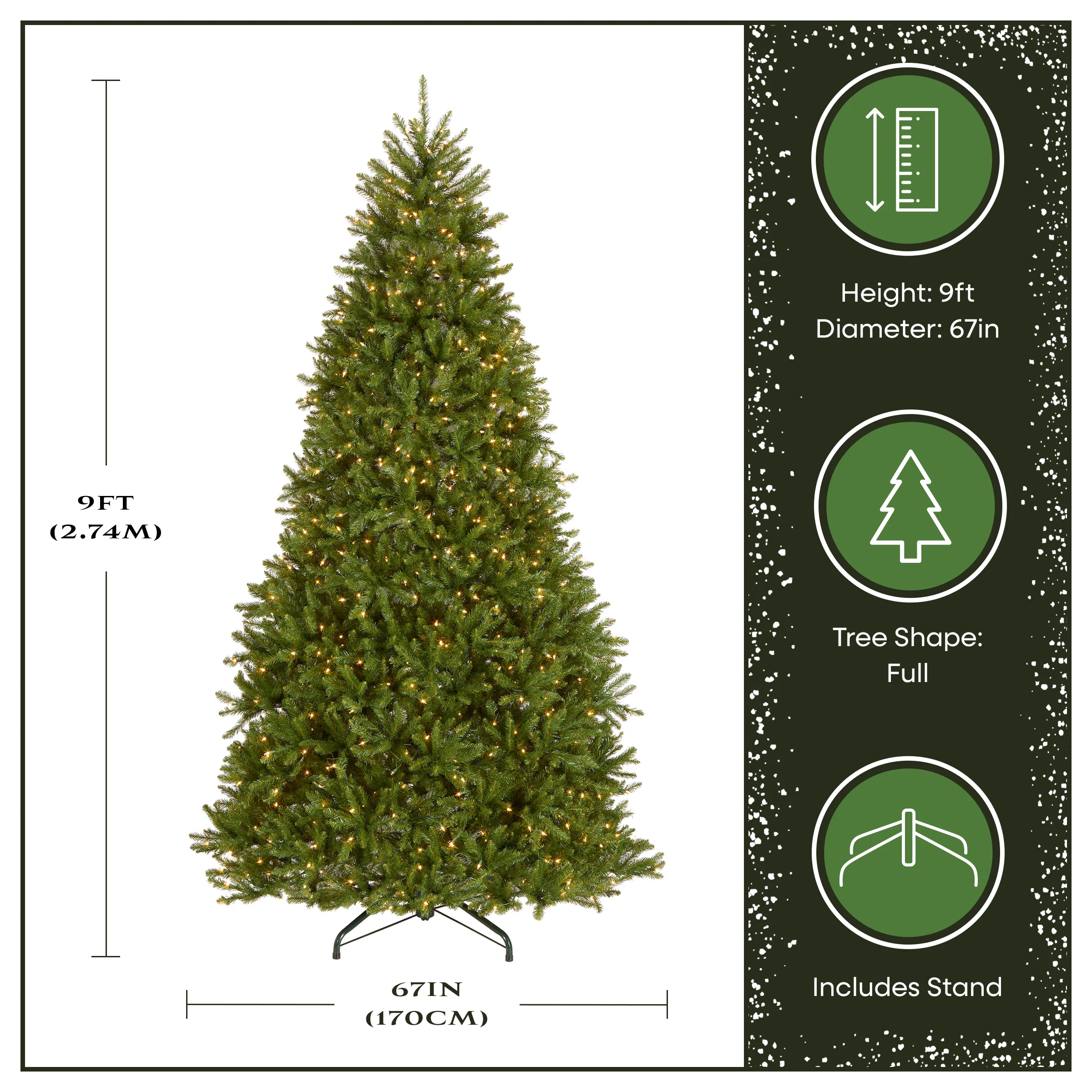 9 ft. Pre-Lit Dunhill Fir Tree with PowerConnect Clear Lights - Image 4