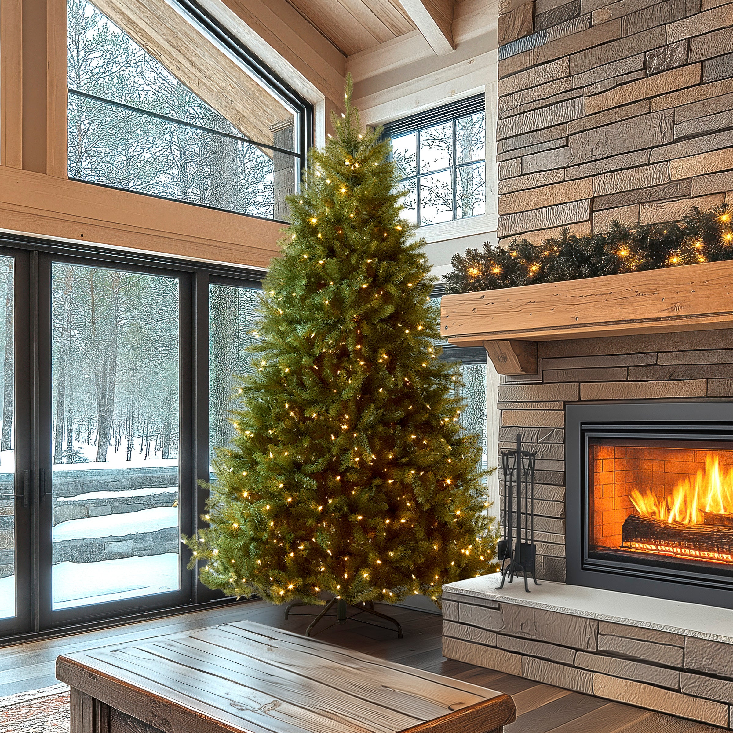 9 ft. Pre-Lit Dunhill Fir Tree with PowerConnect  Dual Color LED Lights, Plug-In - Image 9