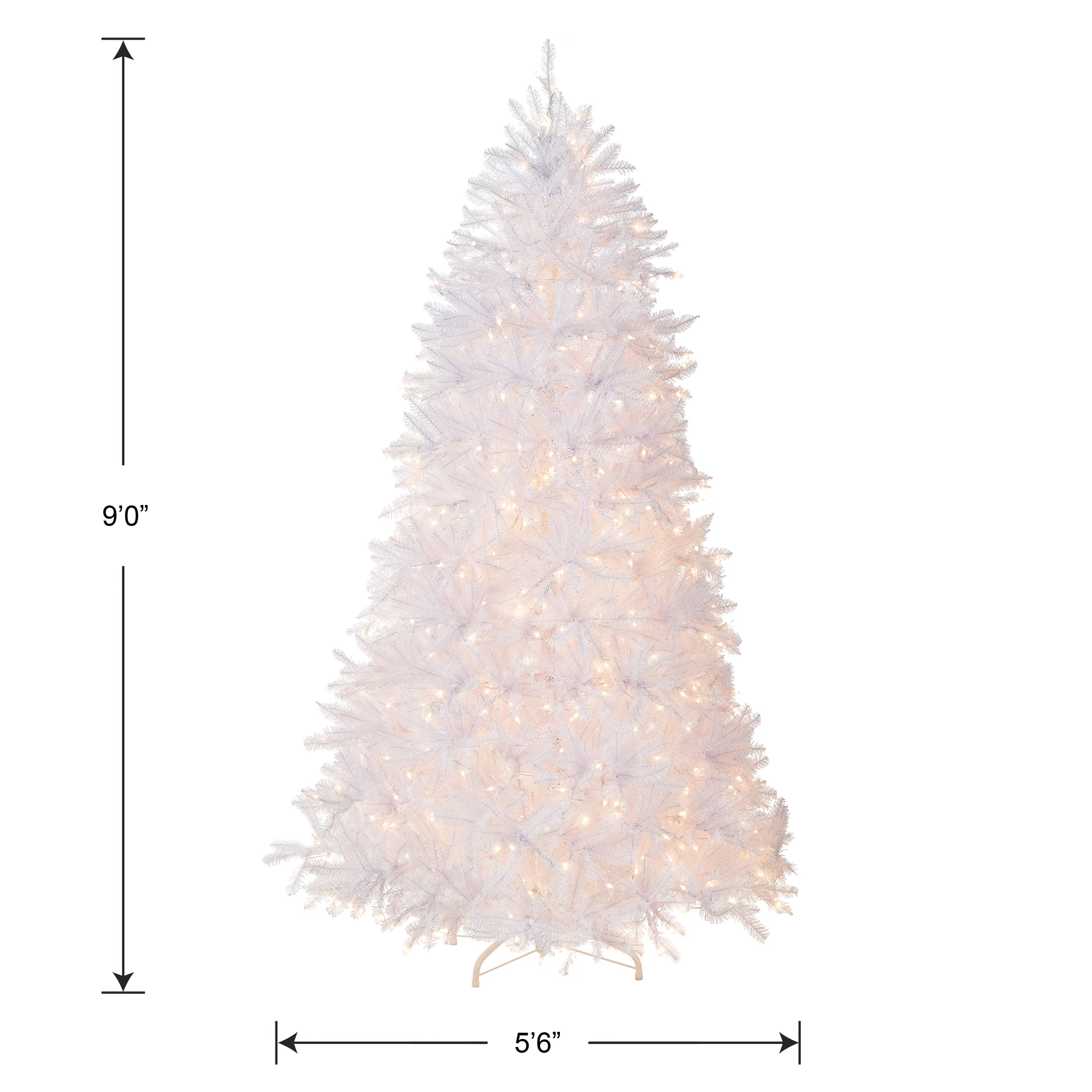 9 ft. Pre-Lit Dunhill Fir White Tree with Clear Lights, Plug-In - Image 3