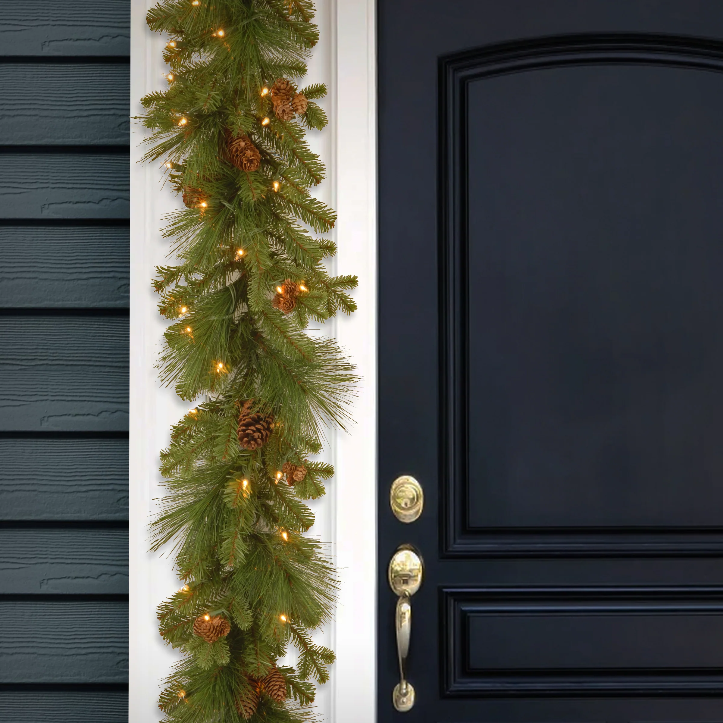 9 ft. Pre-Lit Eastwood Spruce Garland with Clear Lights - Image 2