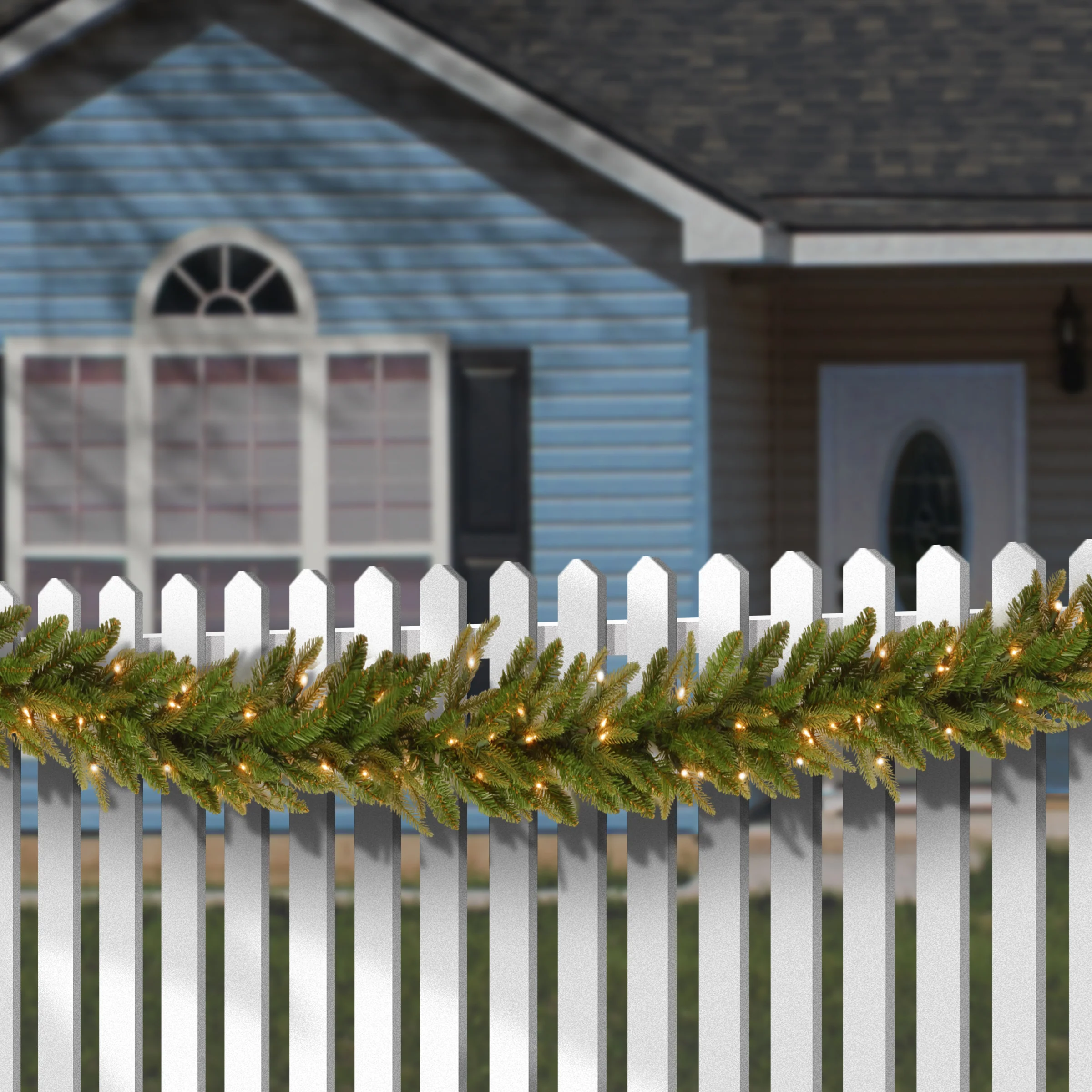 9 ft. Pre-Lit Fraser Grande Garland with Clear Lights, Plug-In - Image 2