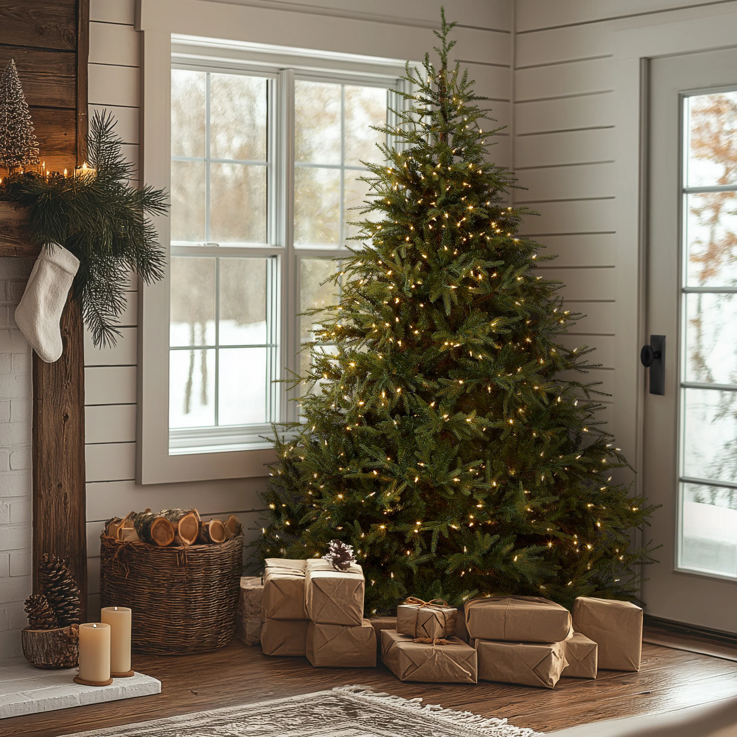 9 ft. Pre-Lit Fraser Grande Tree with Dual Color LED Lights, Plug-In - Image 2