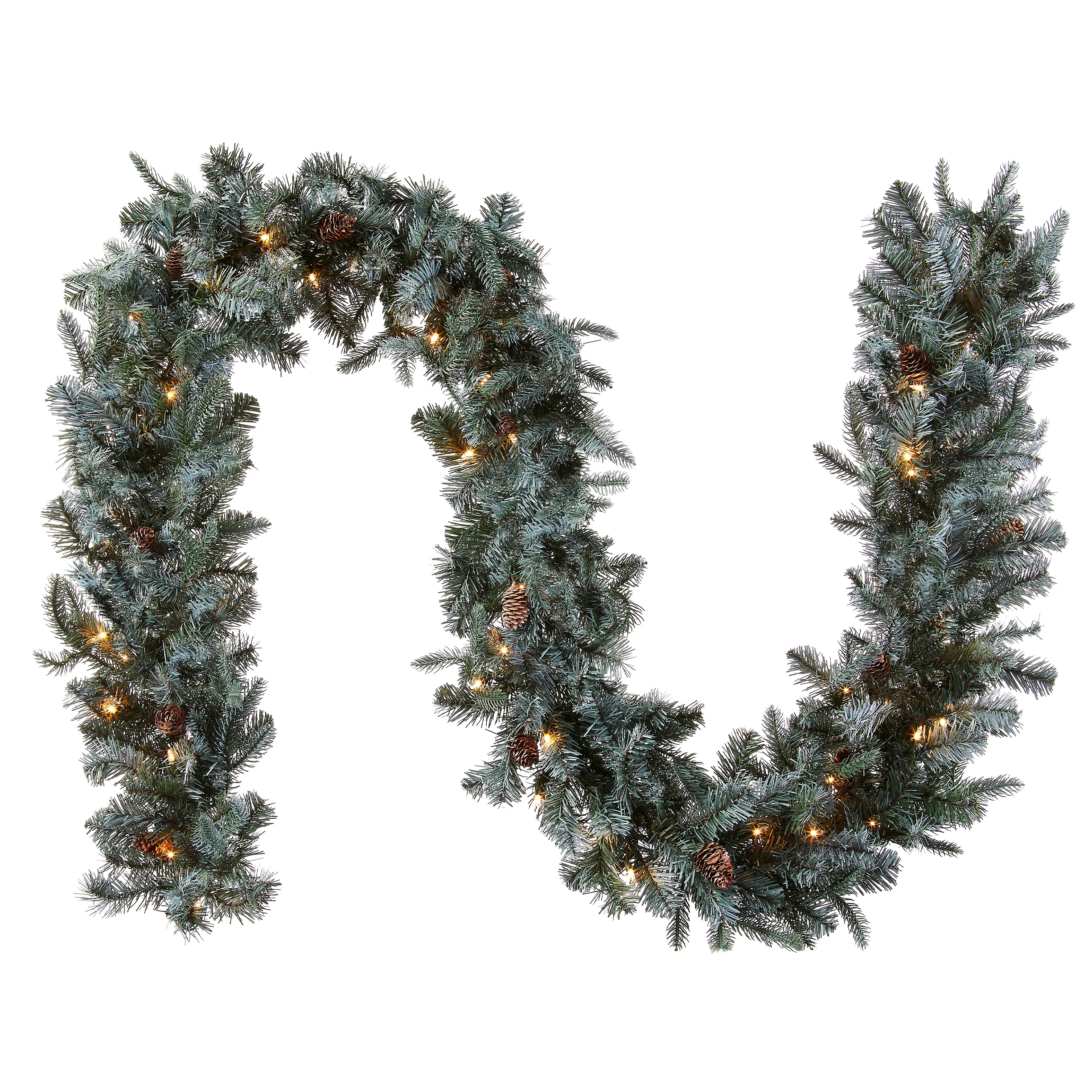 9 ft. Pre-Lit Frosted Arctic Spruce Garland with Clear Lights, Plug-In - Image 5
