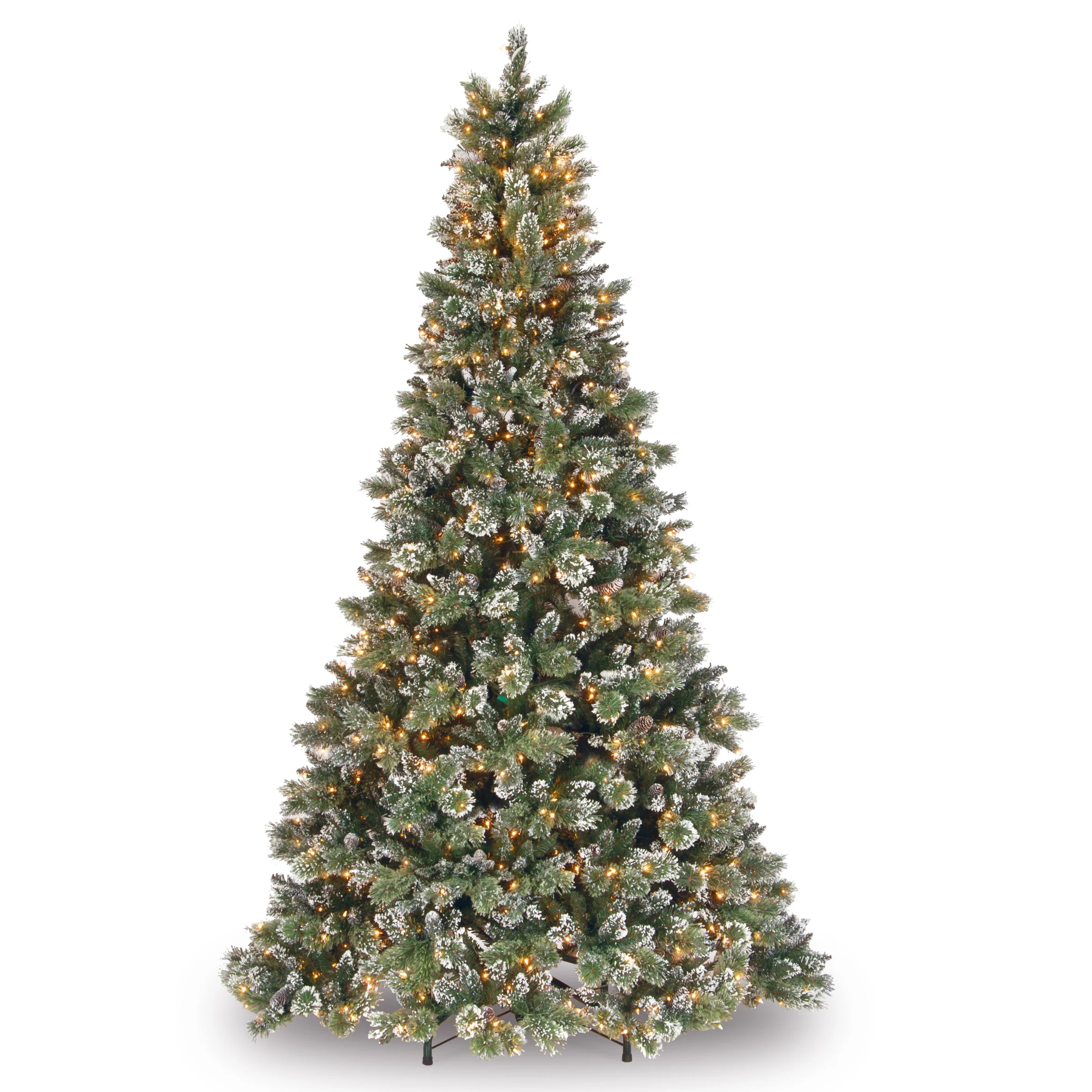 9 ft. Pre-Lit Glittery Bristle Pine Tree with Clear Lights - Image 3