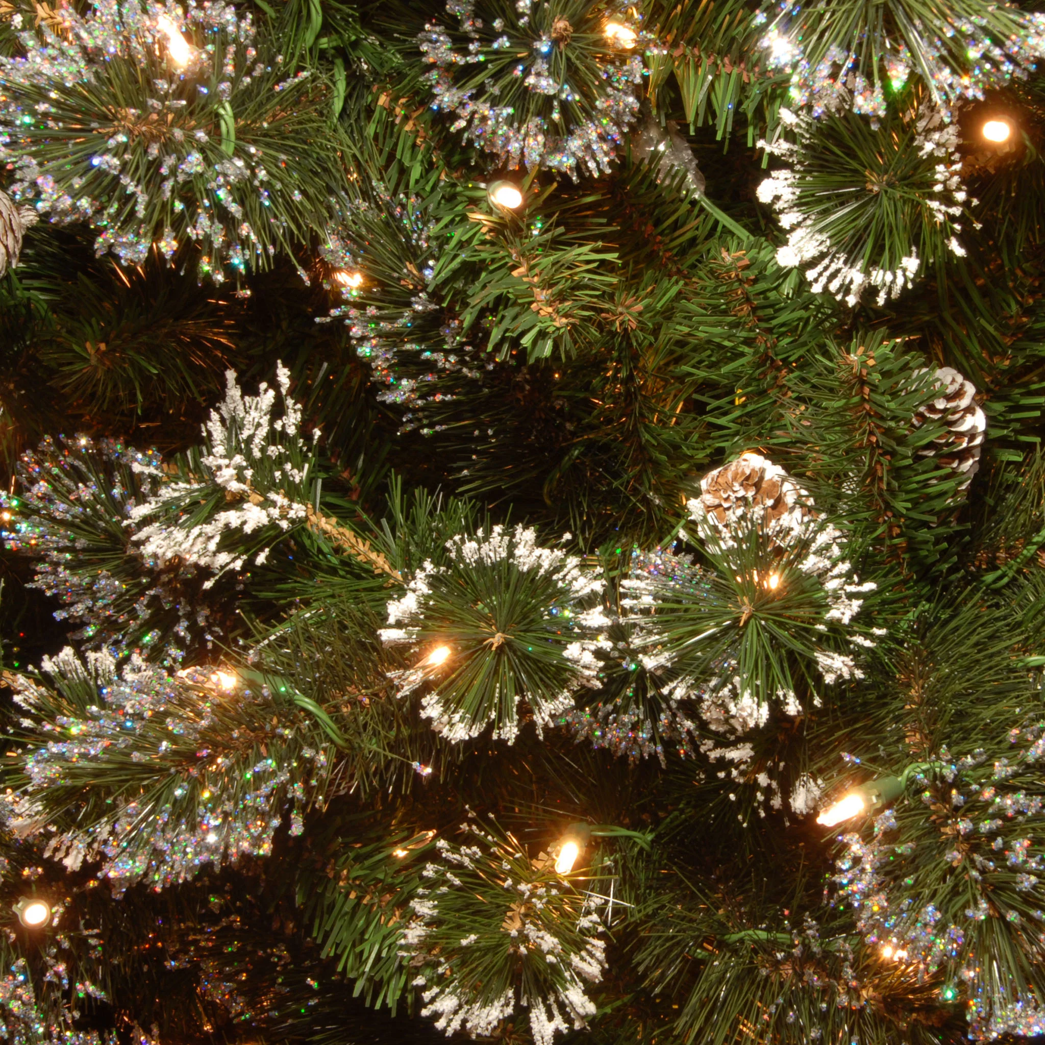 9 ft. Pre-Lit Glittery Pine Garland with Clear Lights, Plug-In - Image 3