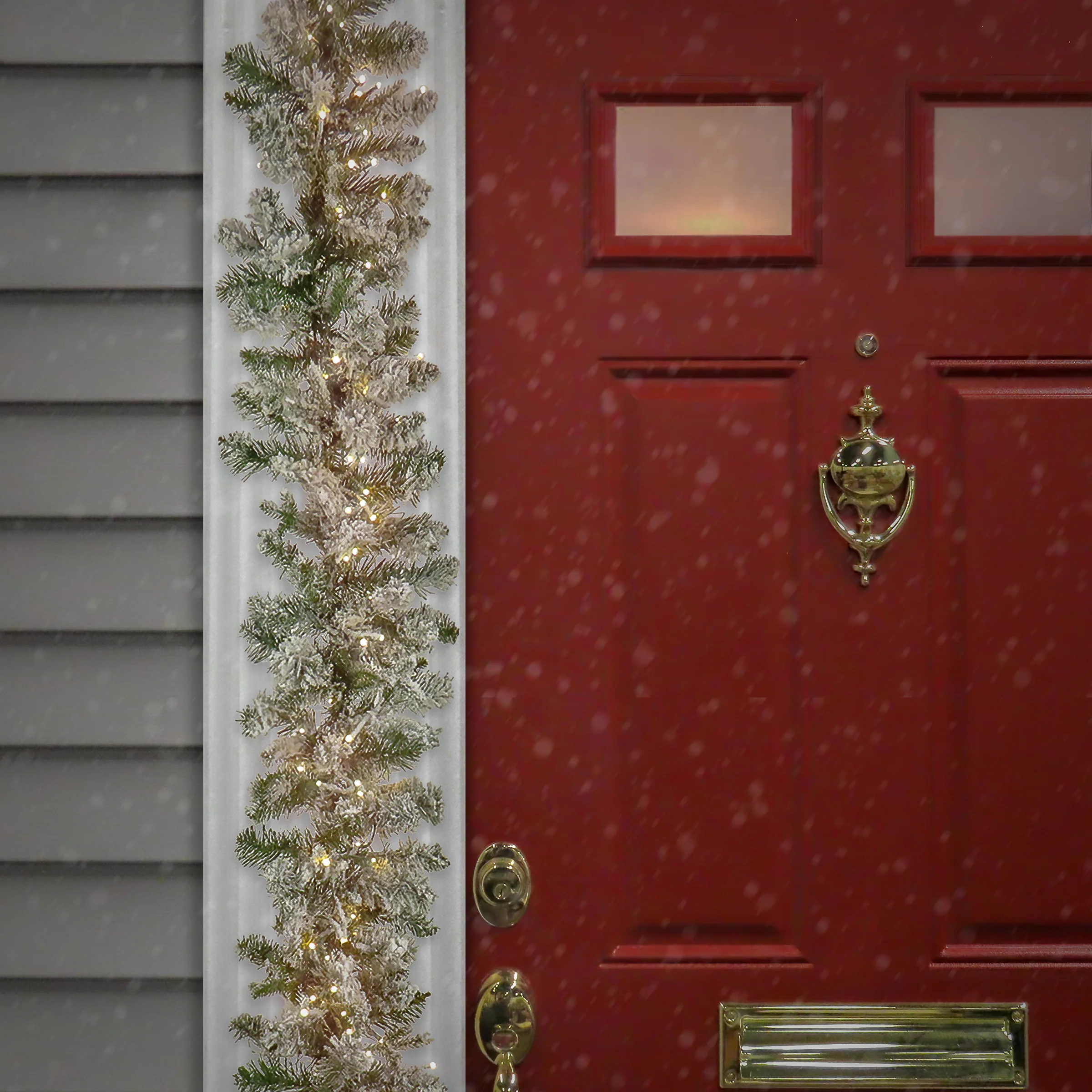 9 ft. Pre-Lit Iceland Fir Garland with Dual Color LED Cosmic Lights - Image 2