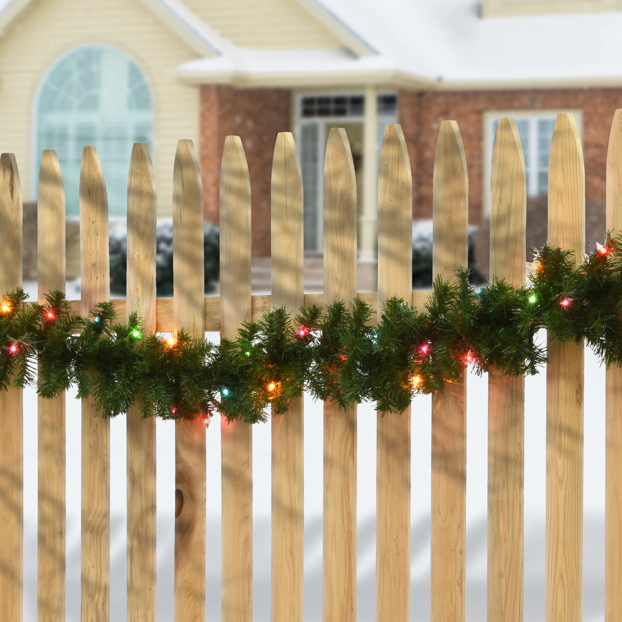 9 ft. Pre-Lit Kincaid Spruce Garland with Multicolor Lights - Image 2