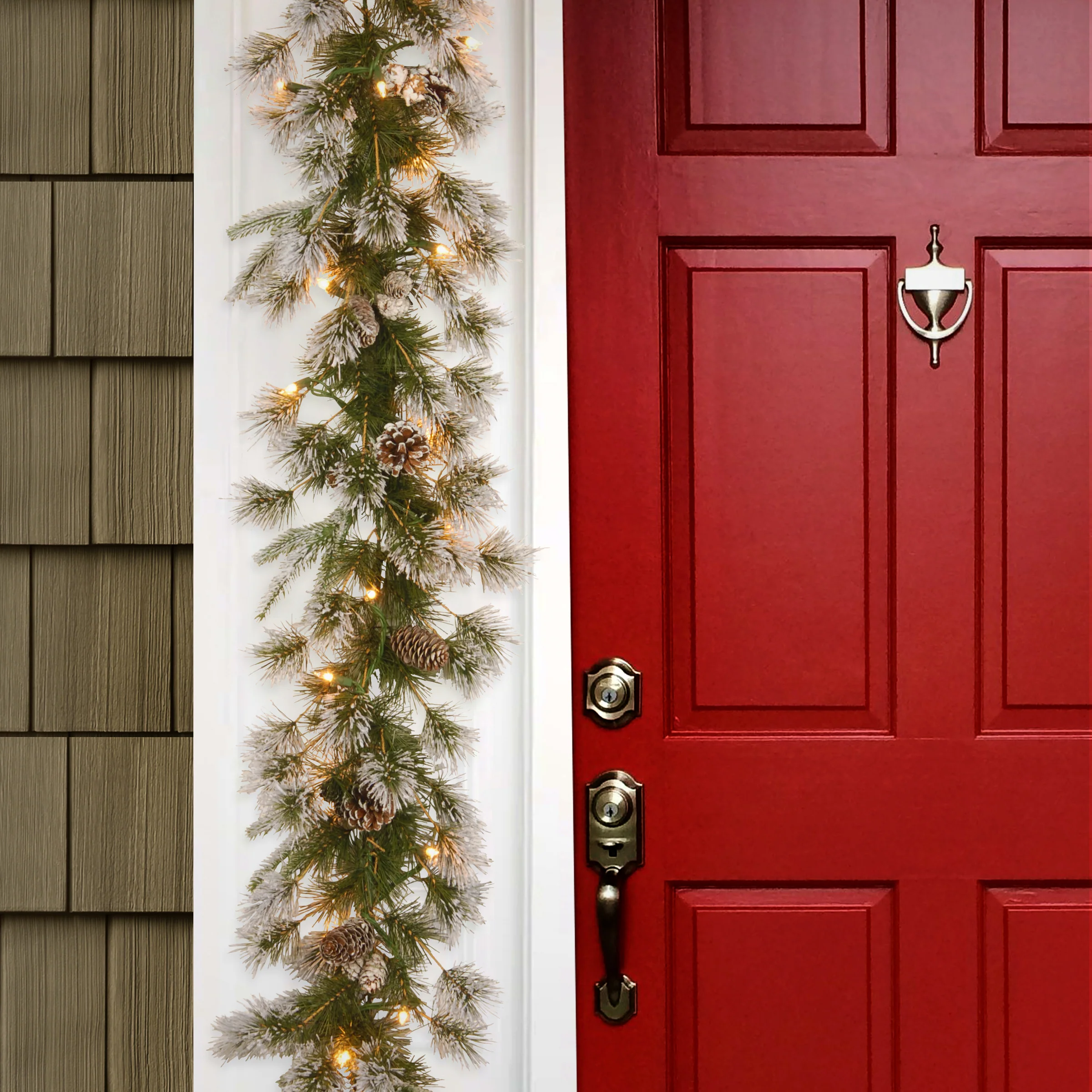 9 ft. Pre-Lit Liberty Pine Garland with Clear Lights - Image 2