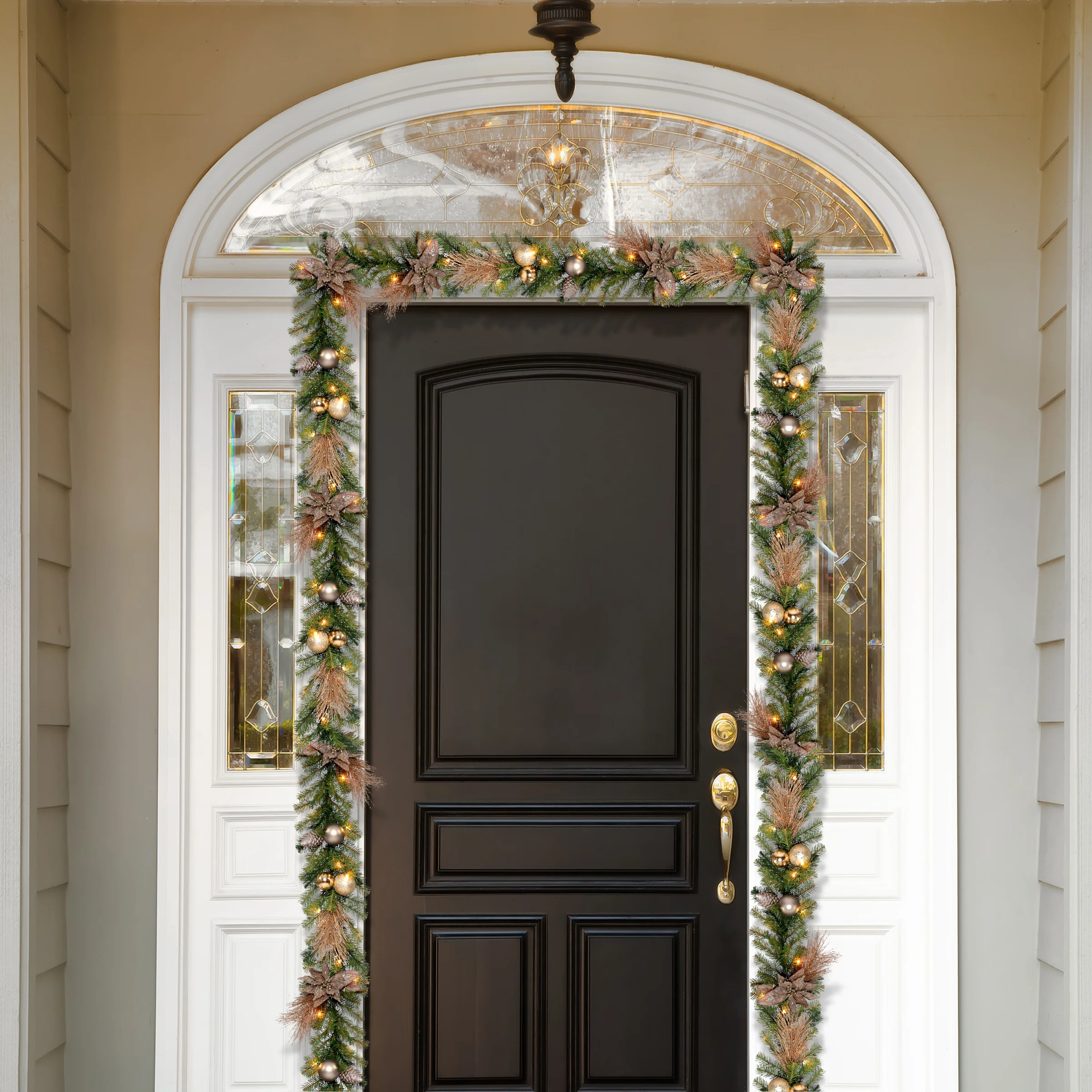 9 ft. Pre-Lit Metallic Garland with Clear Lights - Image 2