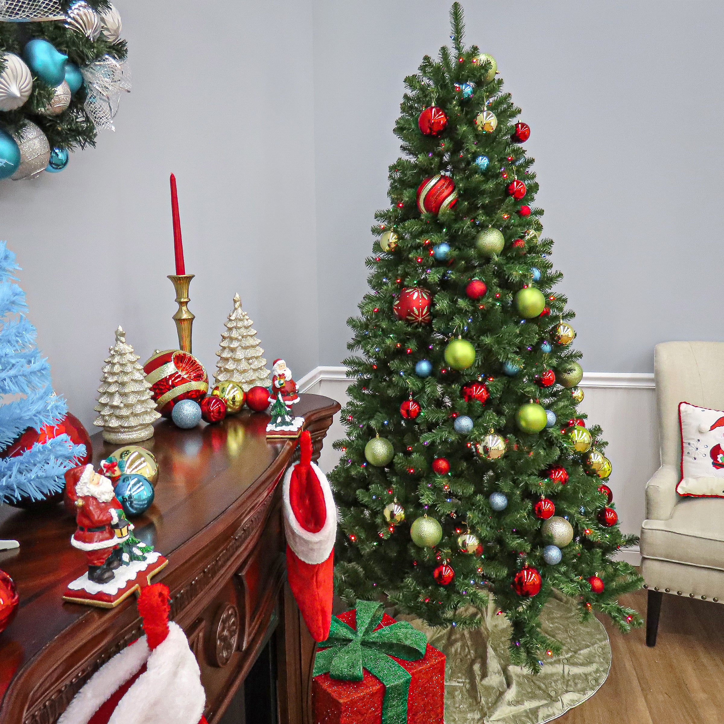 9 ft. Pre-Lit North Valley Spruce Tree with Multicolor Lights - Image 5