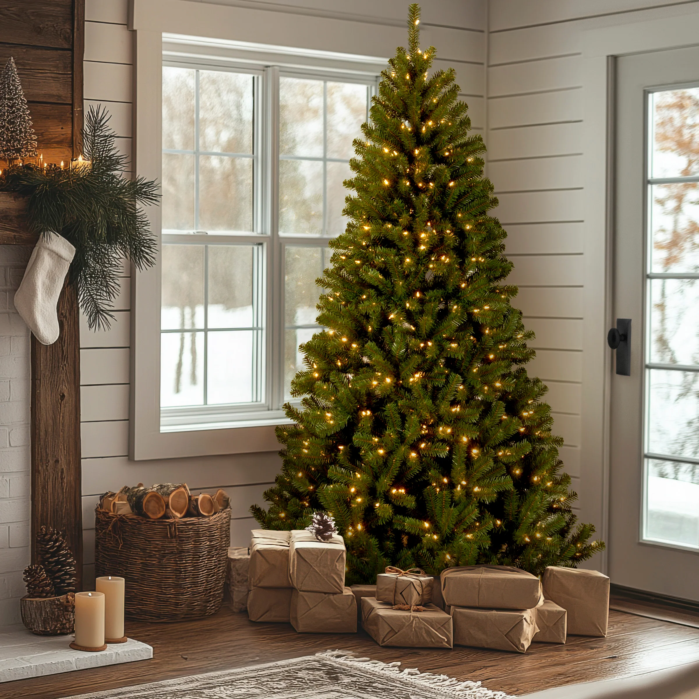 9 ft. Pre-Lit North Valley Spruce Tree with  PowerConnect Dual Color LED Lights, Plug-In - Image 2
