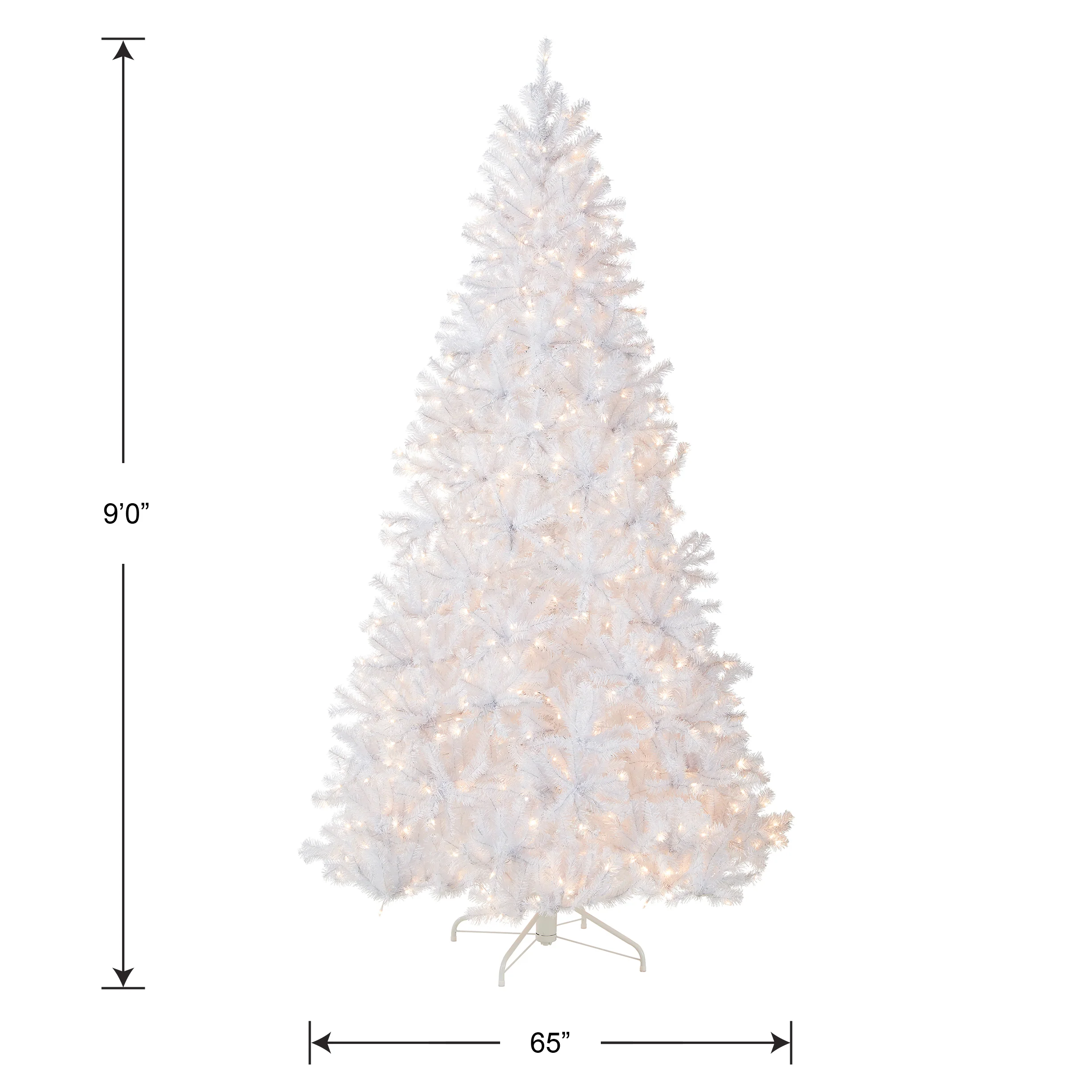 9 ft. Pre-Lit North Valley Spruce White Tree with Clear Lights, Plug-In - Image 7