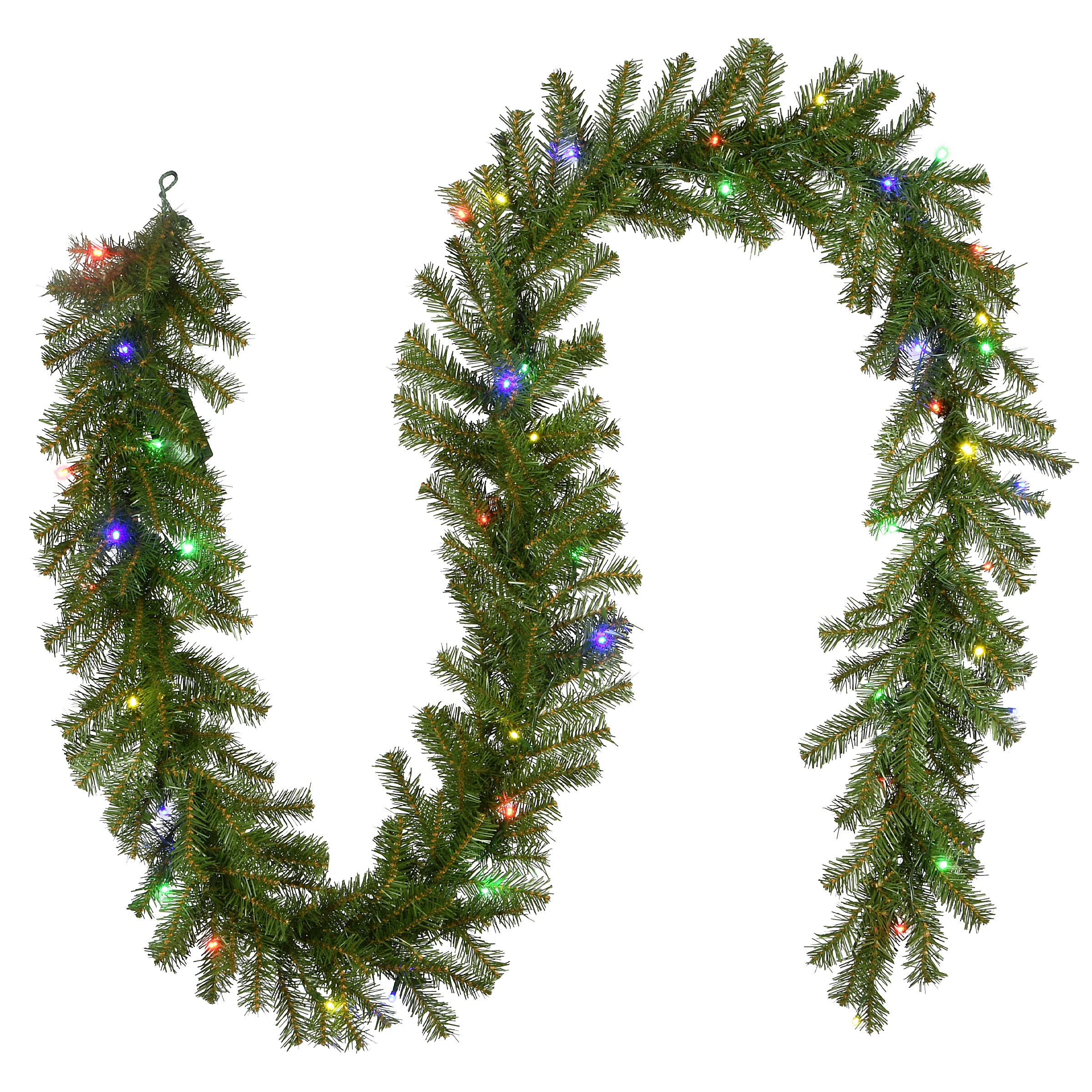 9 ft. Pre-Lit Norwood Fir Garland with Battery Operated Multicolor LED Lights - Image 5