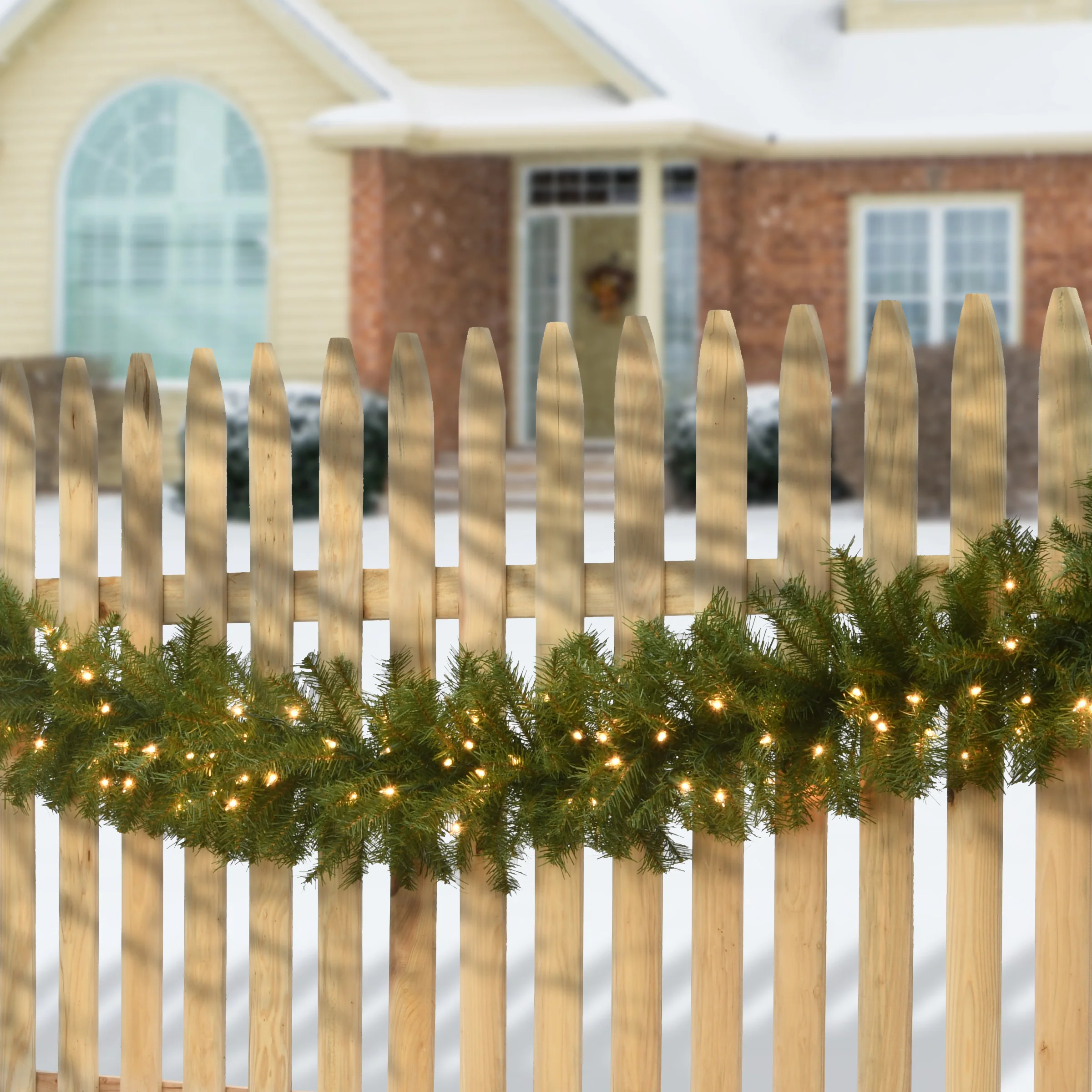 9 ft. Pre-Lit Norwood Fir Garland with Clear Lights - 12 in Diameter, Plug-In - Image 2