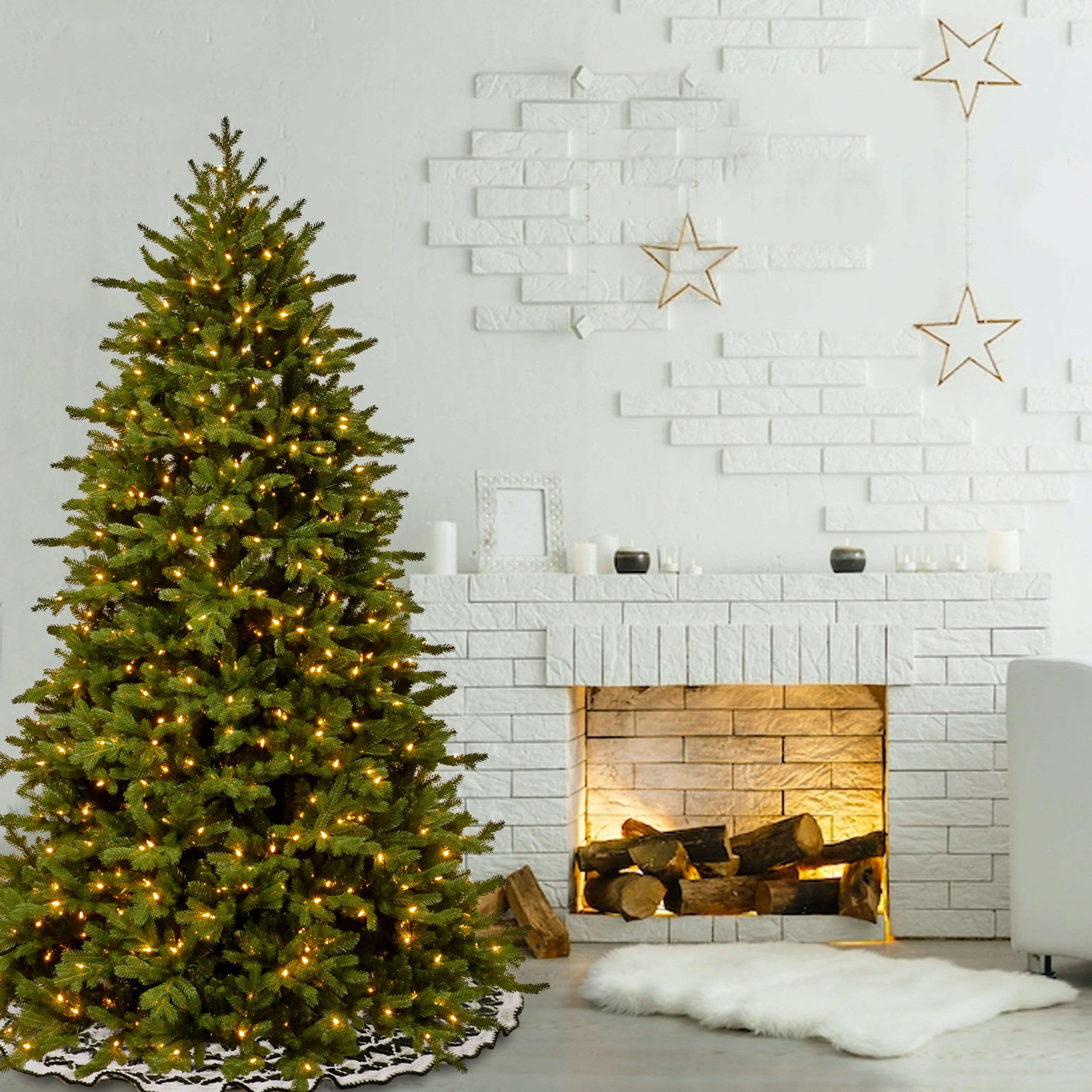 9 ft. Pre-Lit Princeton Deluxe Fraser Fir Tree with PowerConnect Dual Color LED Lights, Plug-In - Image 2