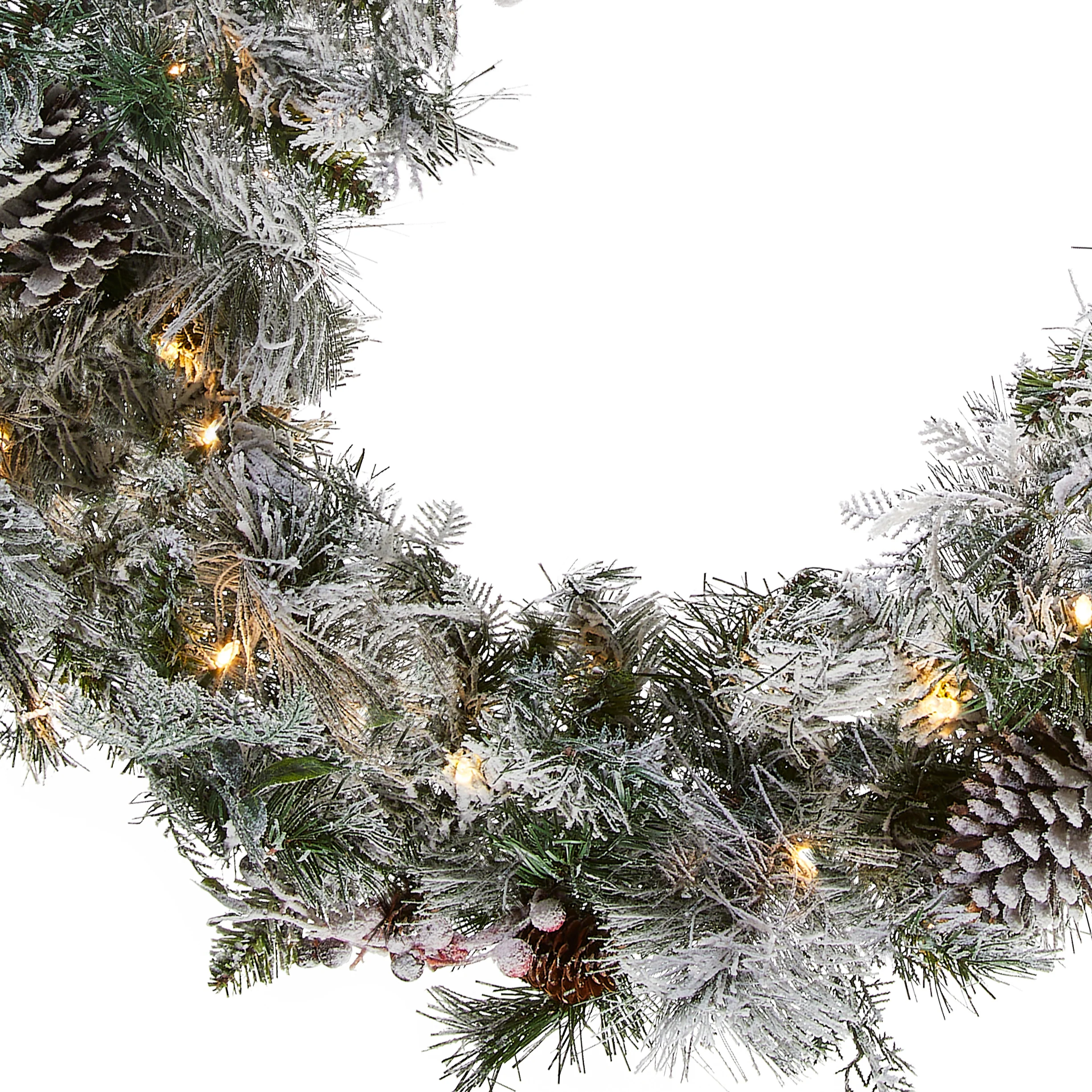 9 ft. Pre-Lit Snowy Bedford Pine Garland with LED Lights - Image 3
