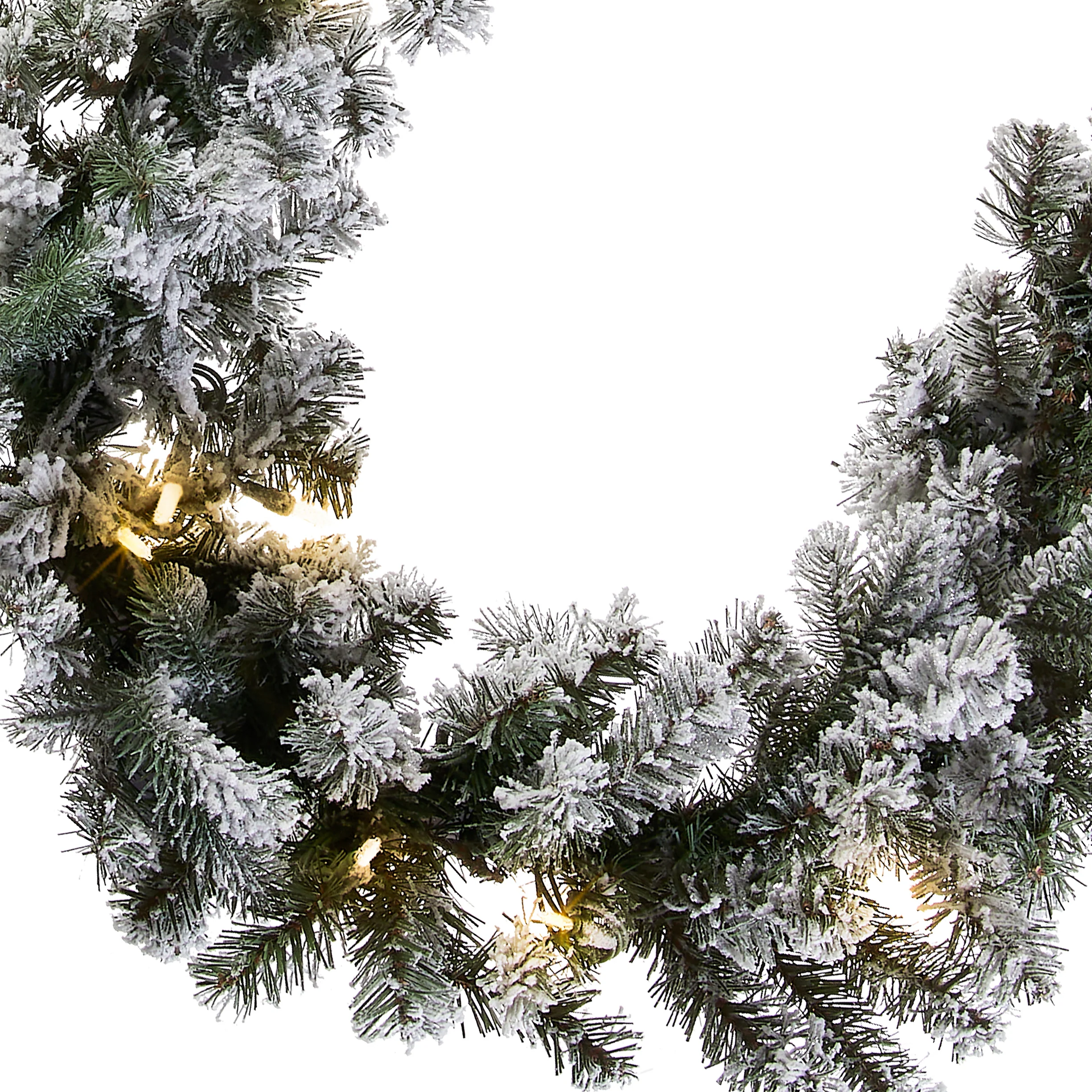 9 ft. Pre-Lit Snowy Camden Garland with Clear Lights, Plug-In - Image 3