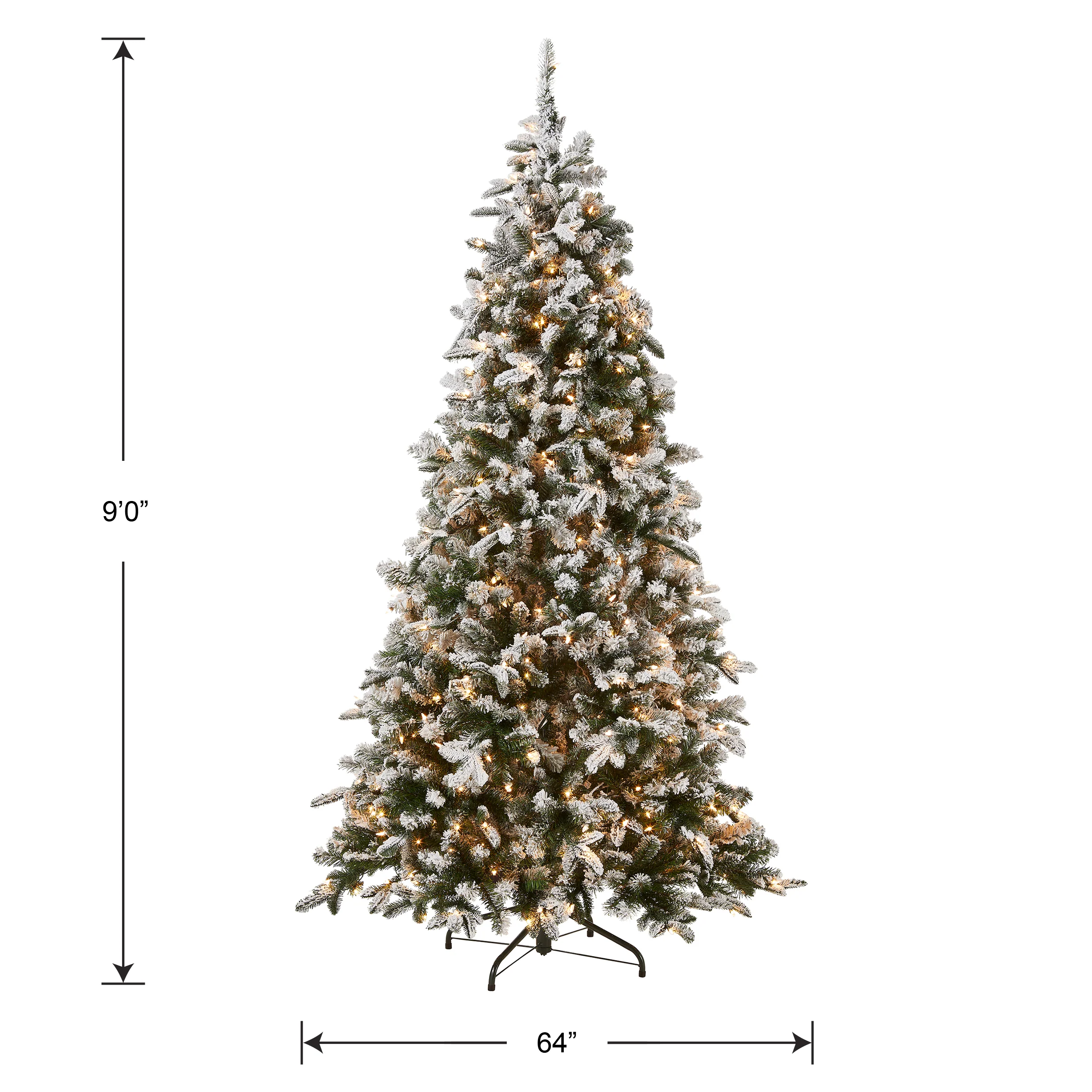 9 ft. Pre-Lit Snowy Everest Fir Medium Tree with Clear Lights, Plug-In - Image 6
