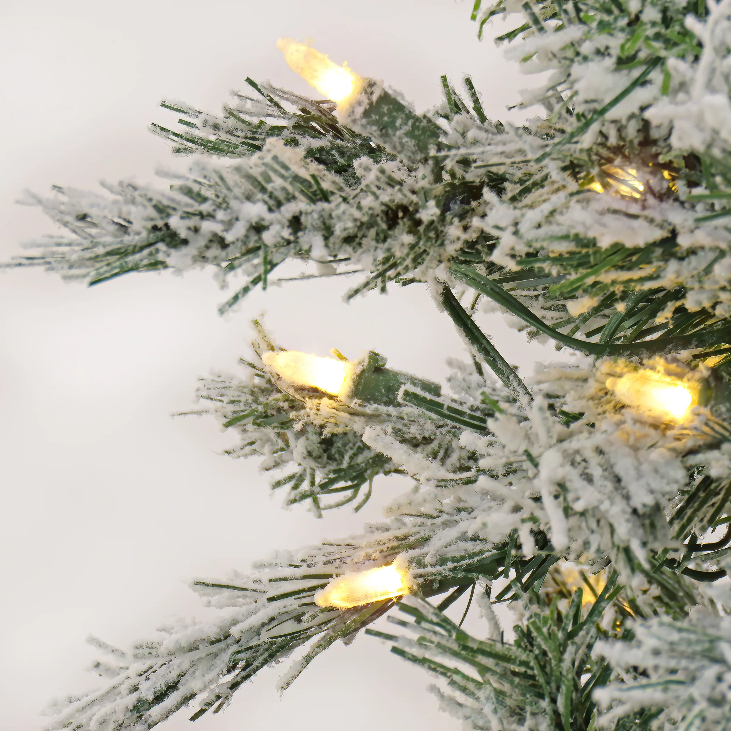 9 ft. Pre-Lit Snowy Harwich Hinged Tree with PowerConnect Warm White LED Lights, Plug-In - Image 4