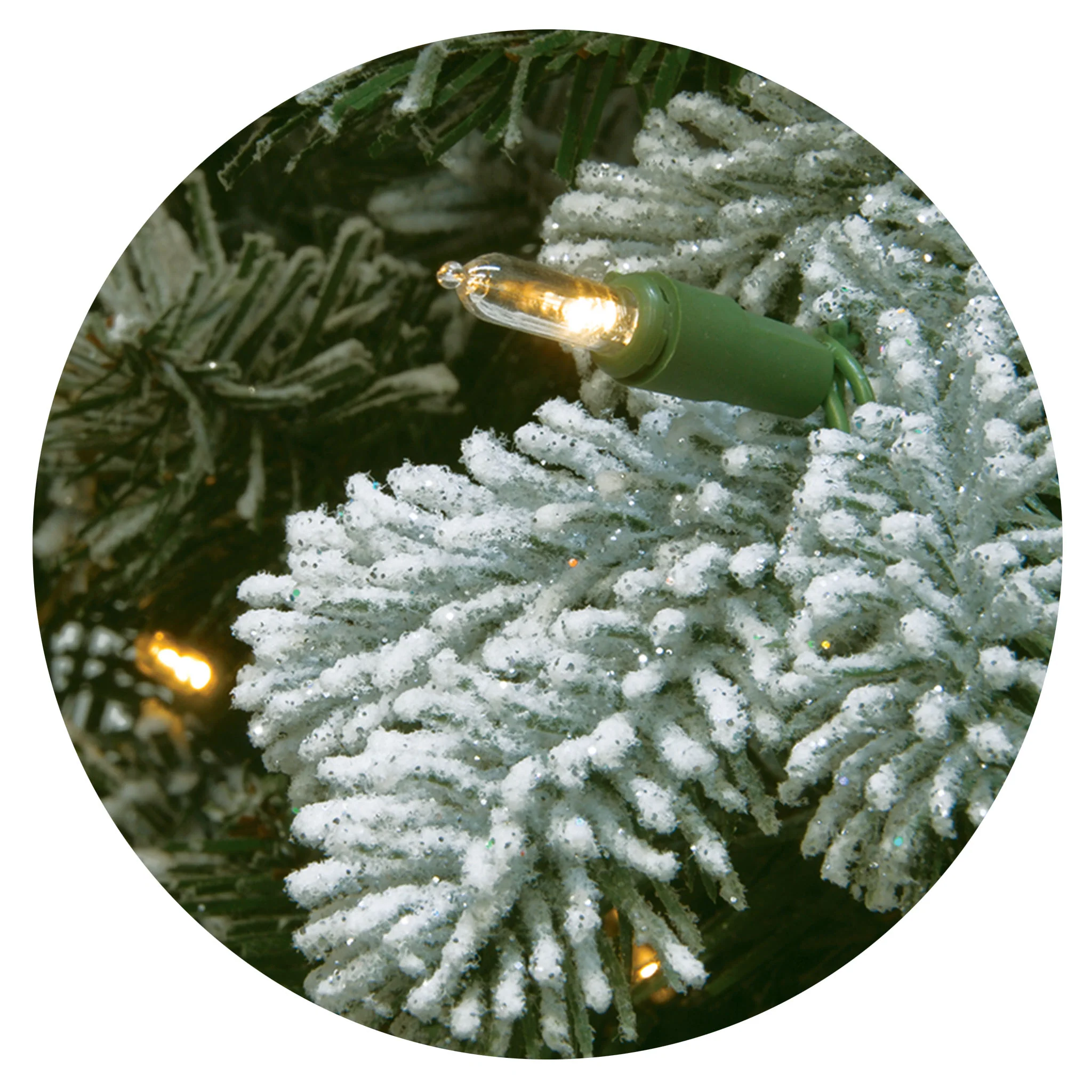 9 ft. Pre-Lit Snowy Sheffield Spruce Garland with Clear Lights, Plug-In - Image 3