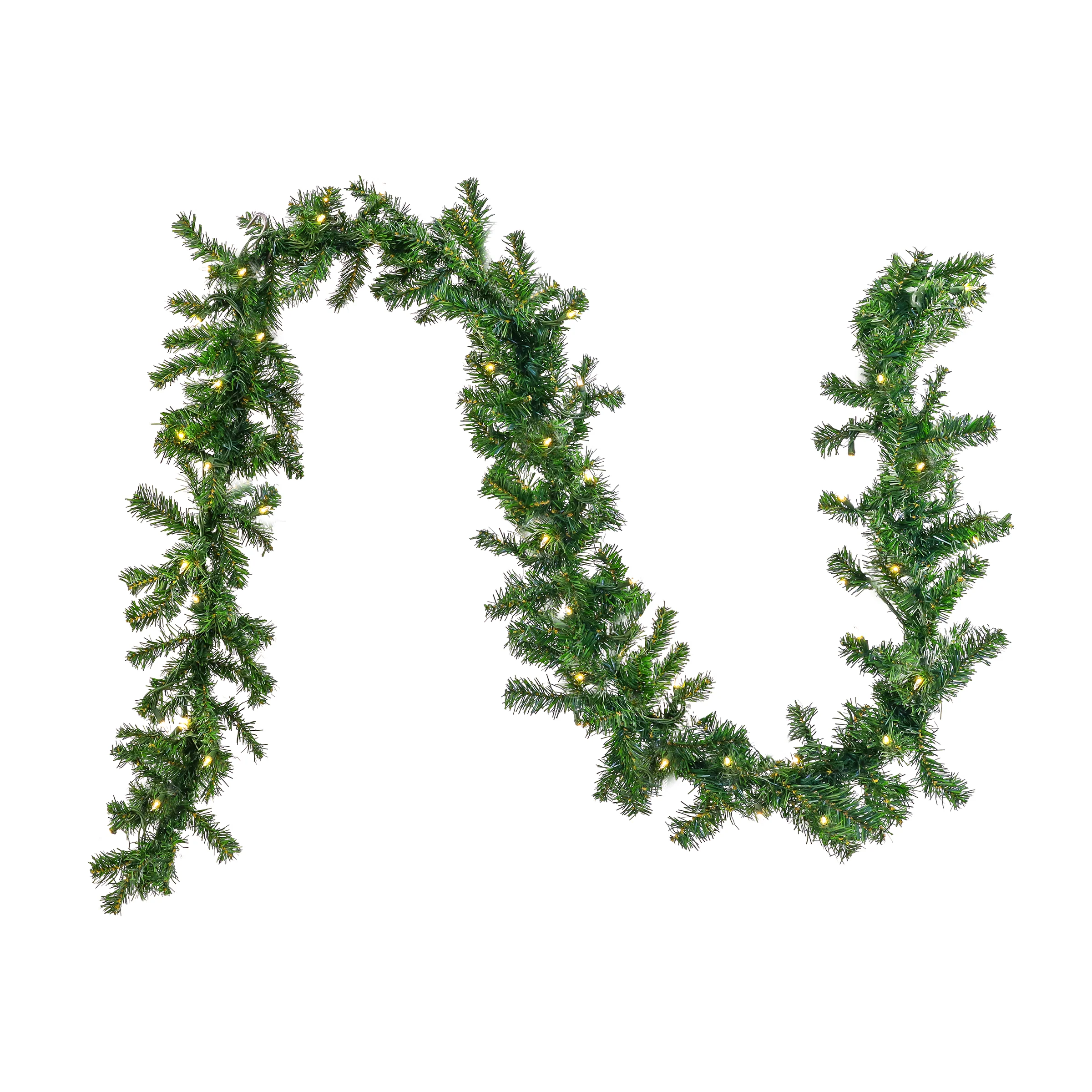 9 ft. Pre-Lit Stefan Fir Garland with Clear Lights, Plug-In