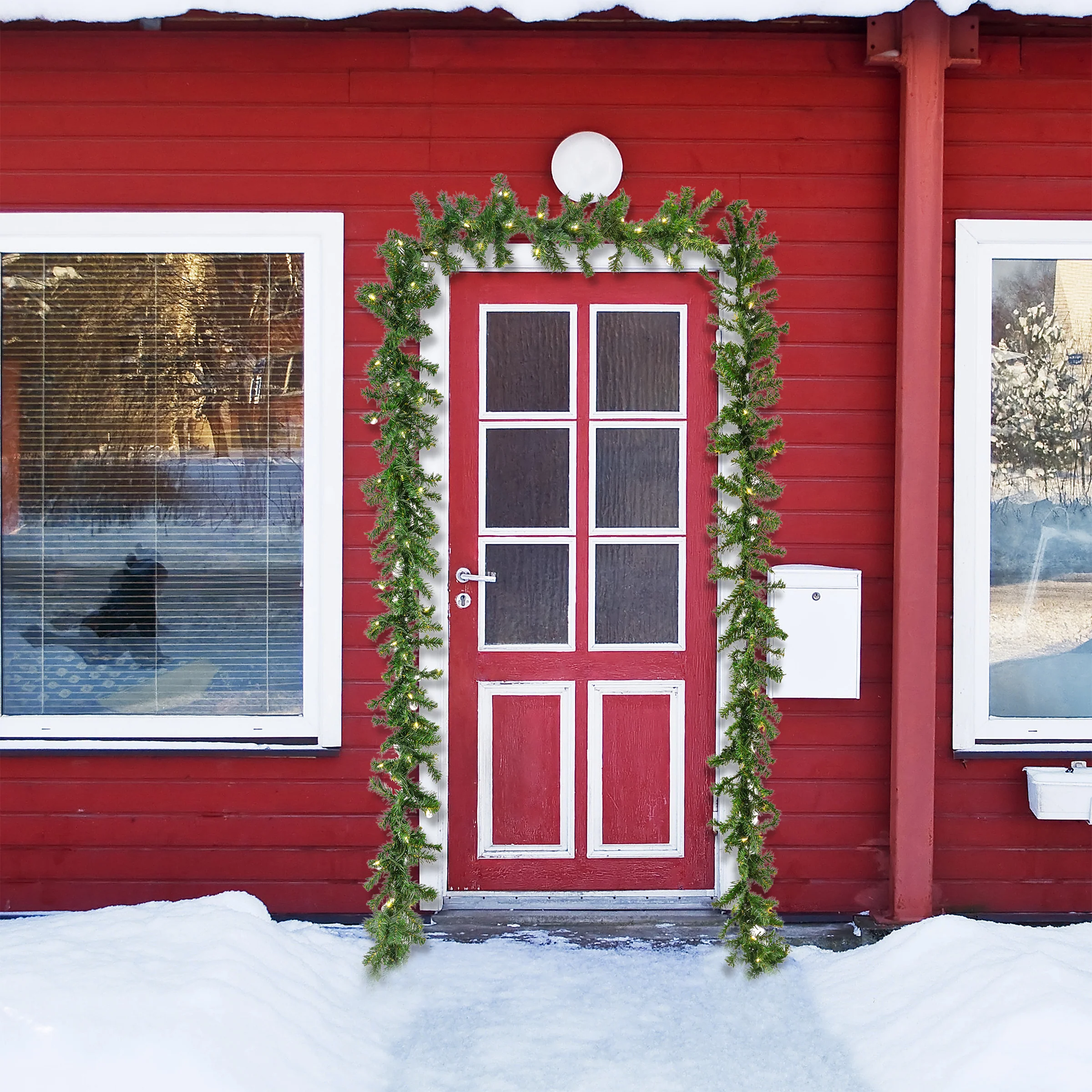 9 ft. Pre-Lit Stefan Fir Garland with Clear Lights, Plug-In - Image 2