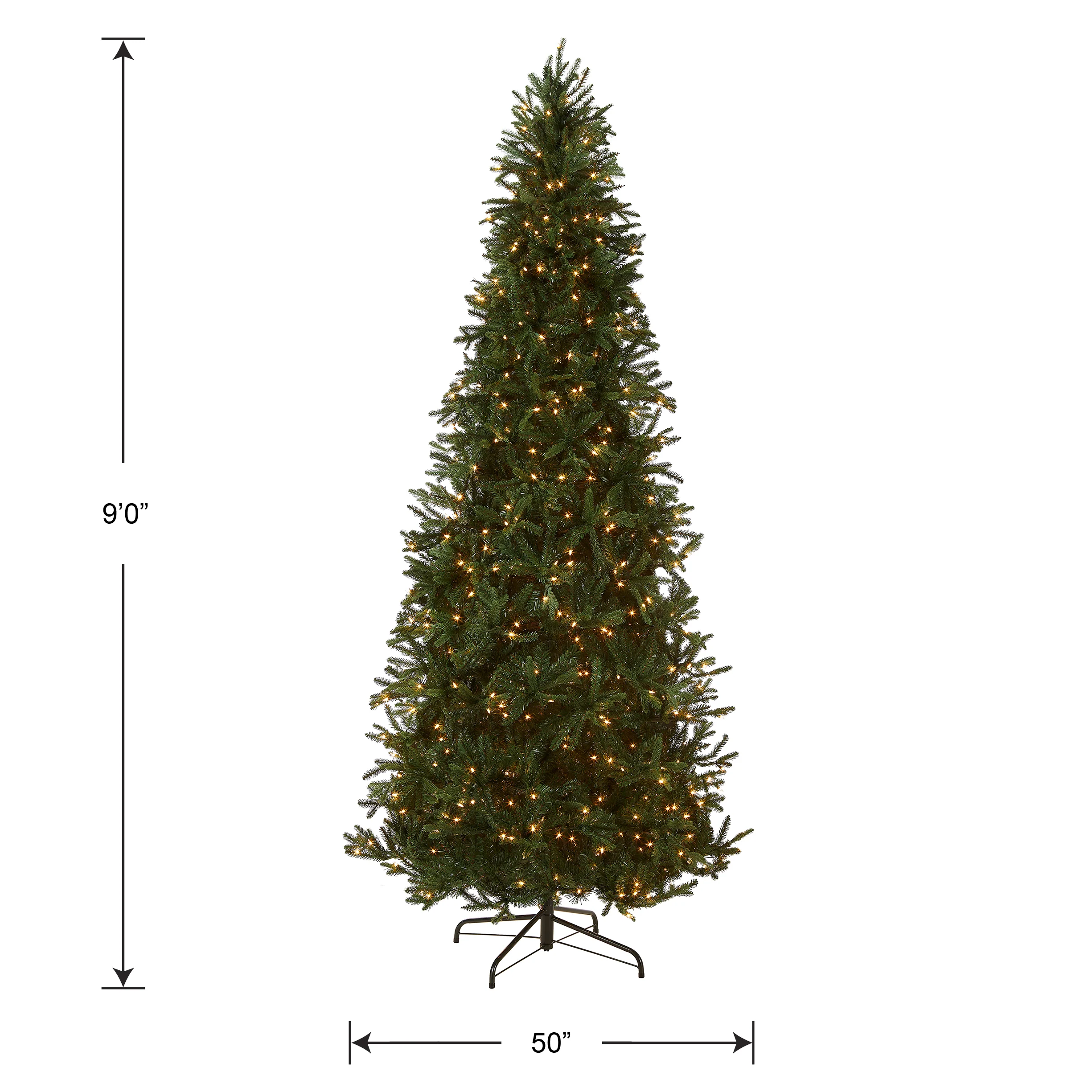 9 ft. Pre-Lit Tiffany Fir Slim Tree with Clear Lights - PE Branch Tips, Plug-In - Image 8