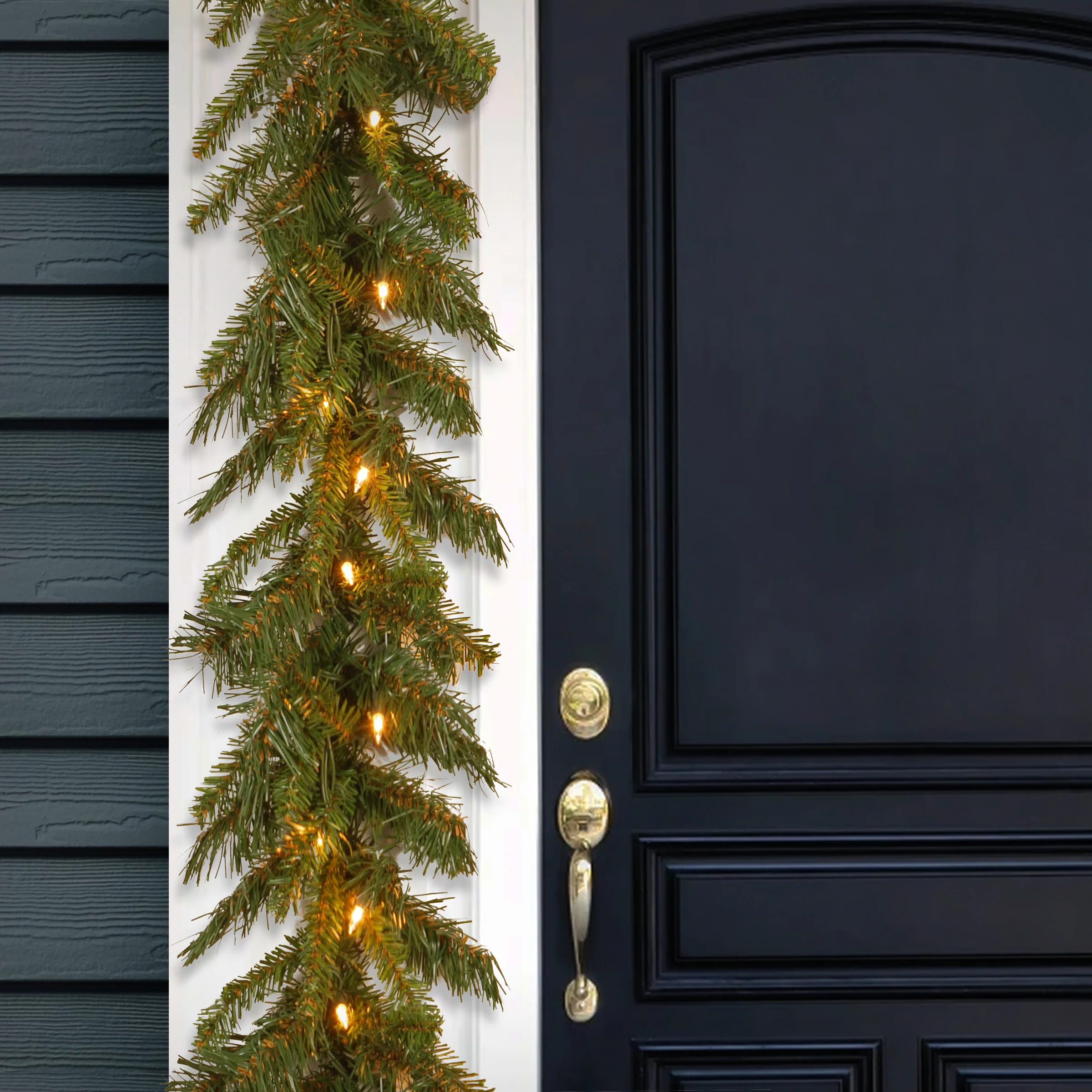 9 ft. Pre-Lit Tiffany Garland with Clear Lights - Image 2