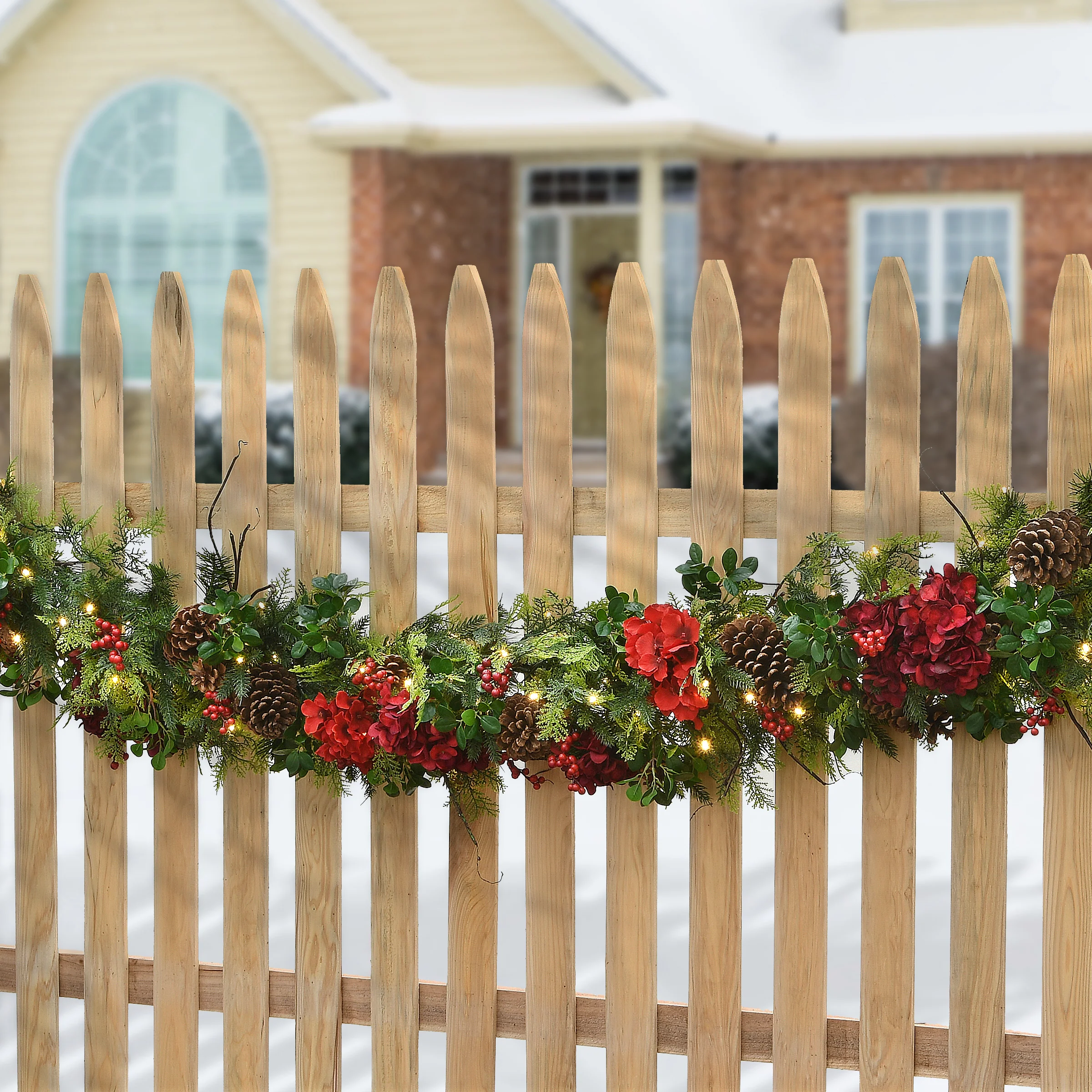 9 ft. Pre-Lit Vienna Waltz Decorated Garland with LED Lights - Image 2