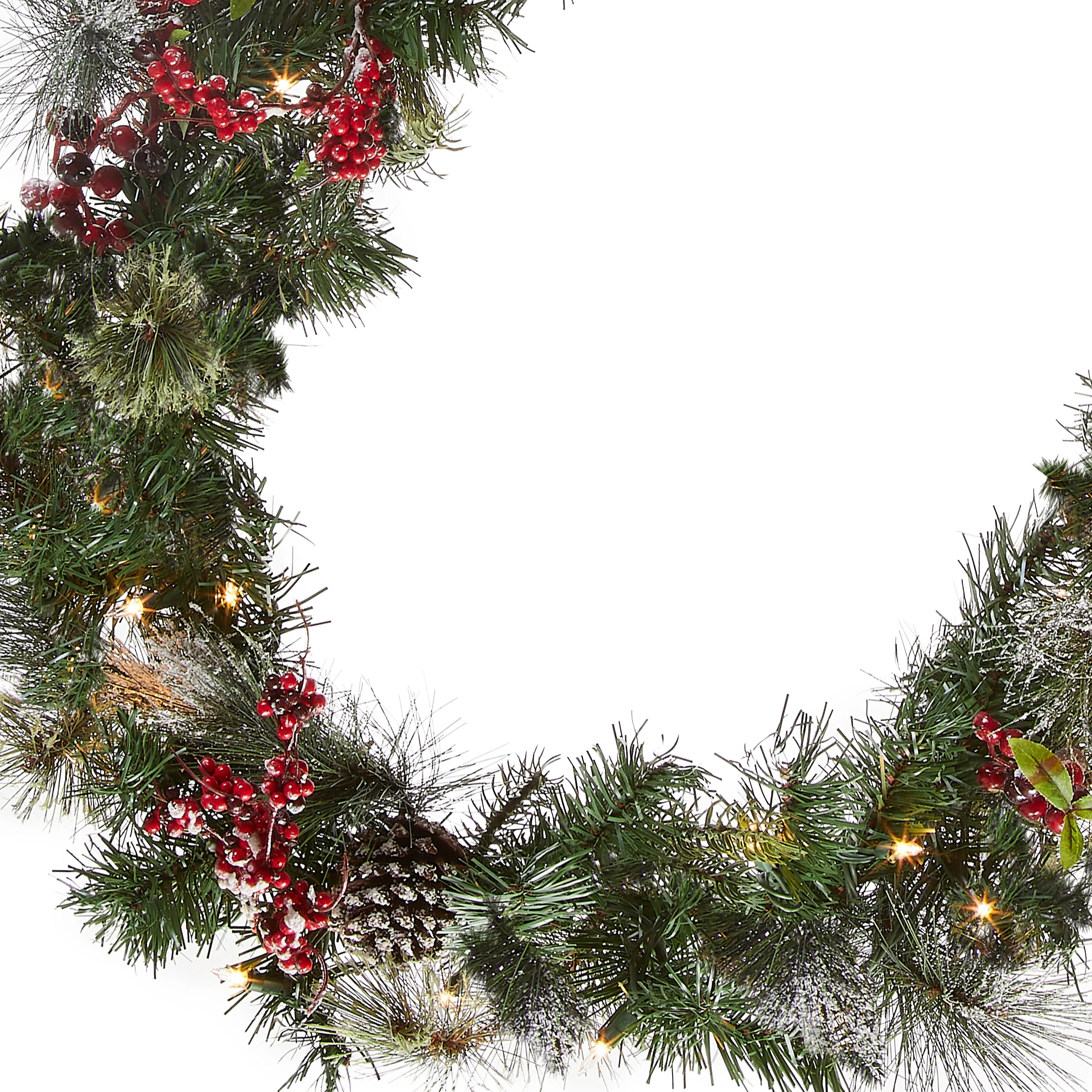 9 ft. Pre-Lit Wintry Berry Garland with Clear Lights, Plug-In - Image 3