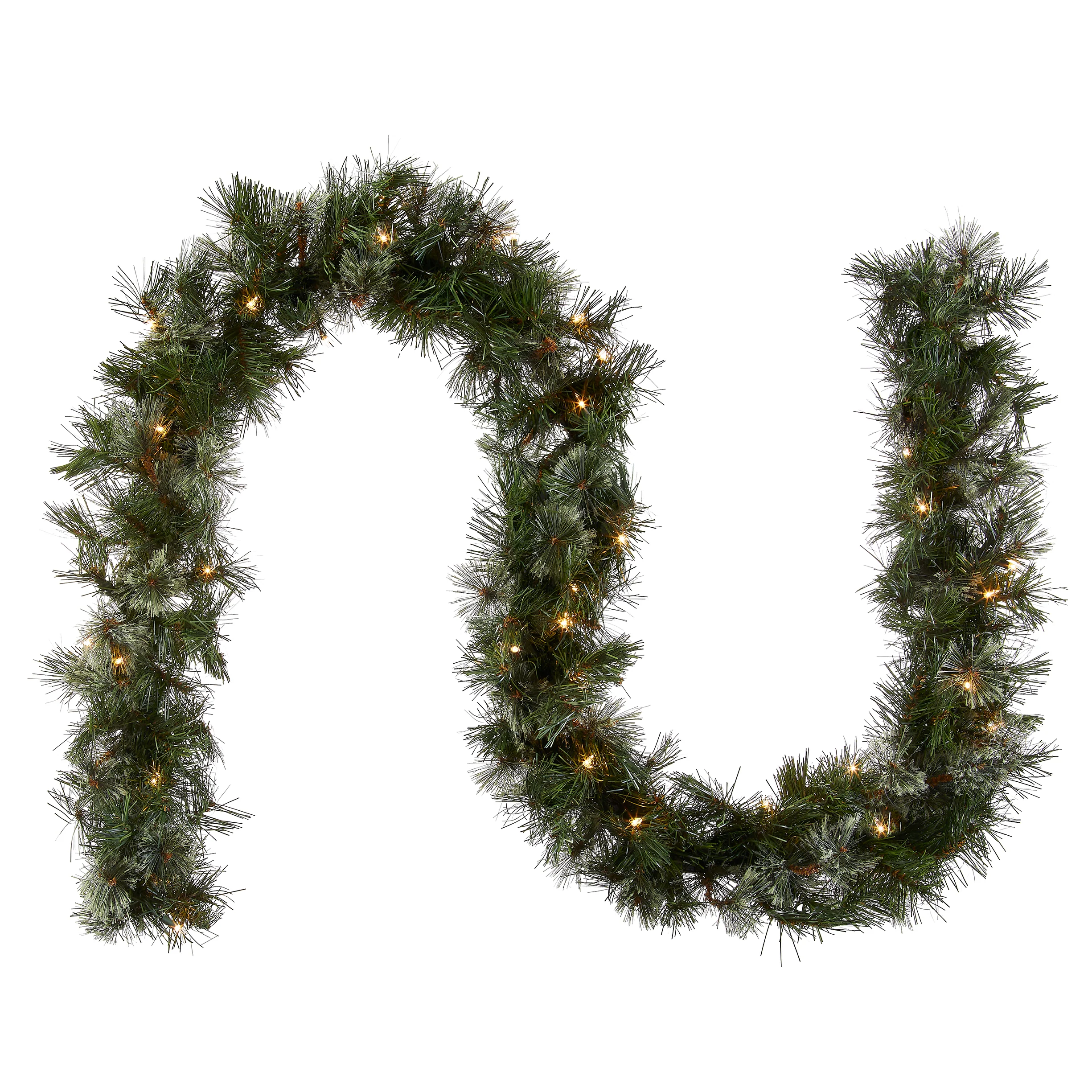 9 ft. Pre-Lit Wispy Willow Garland with Clear Lights, Plug-In