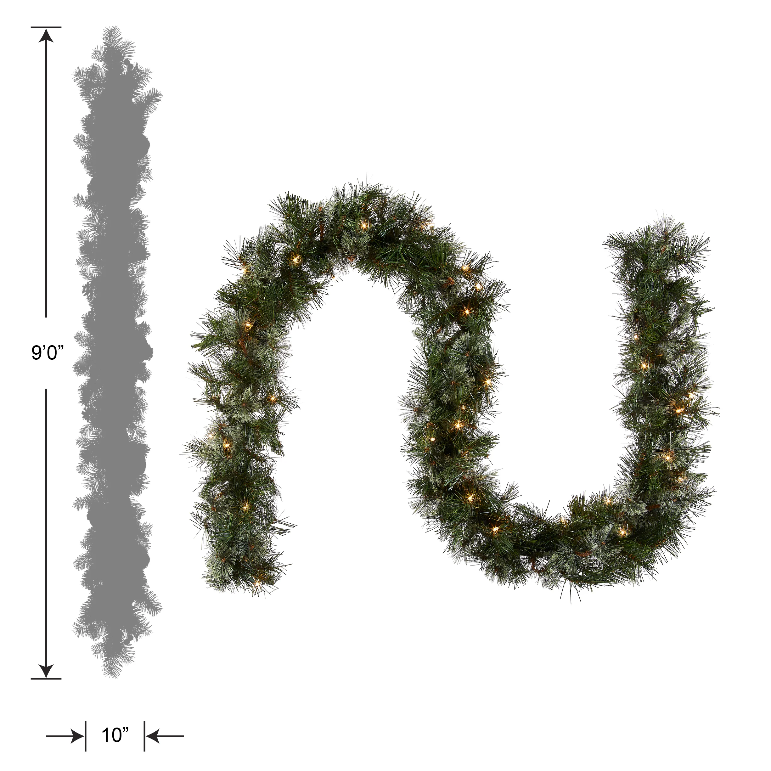 9 ft. Pre-Lit Wispy Willow Garland with Clear Lights, Plug-In - Image 6