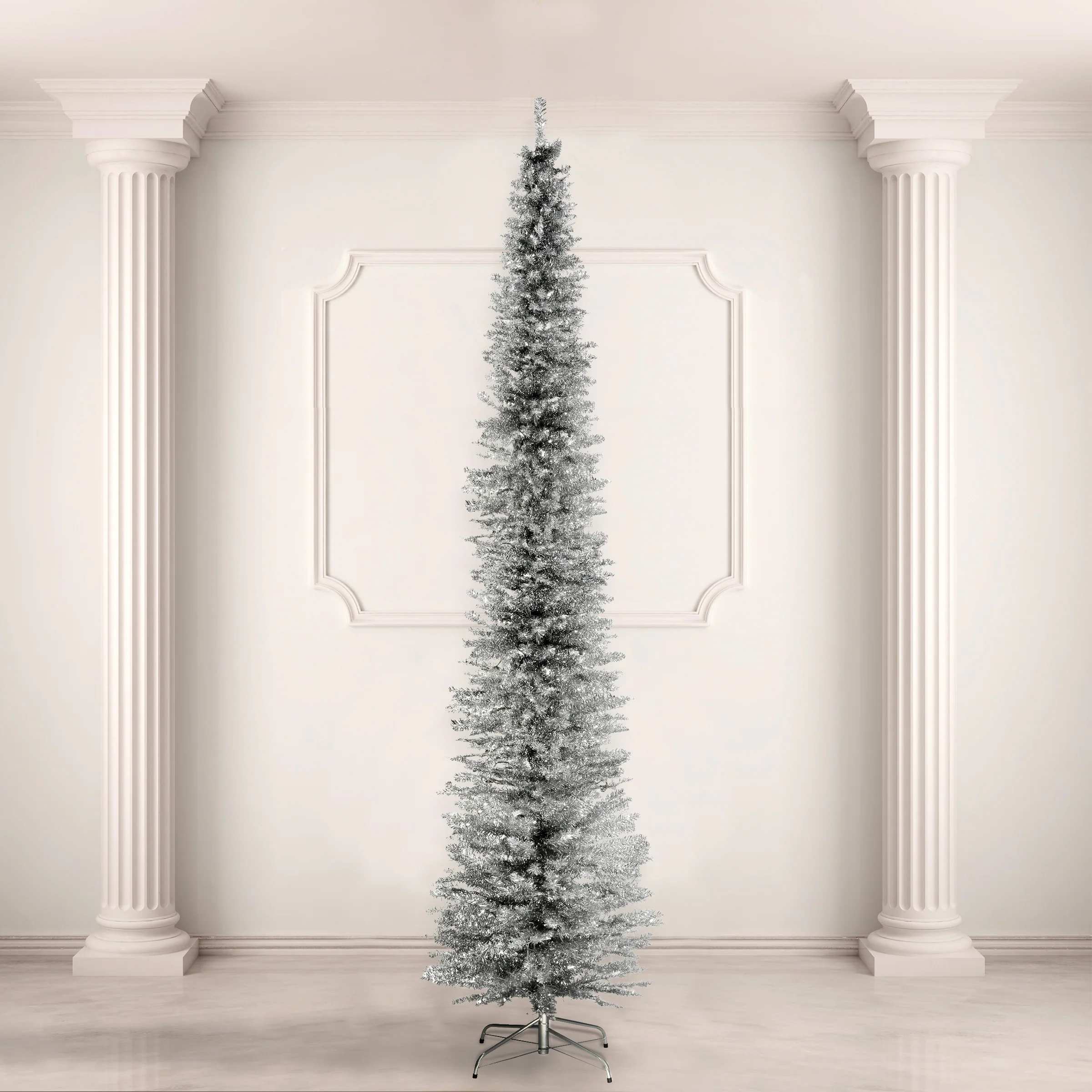 9 ft. Tinsel Collection Silver Tree - Image 2