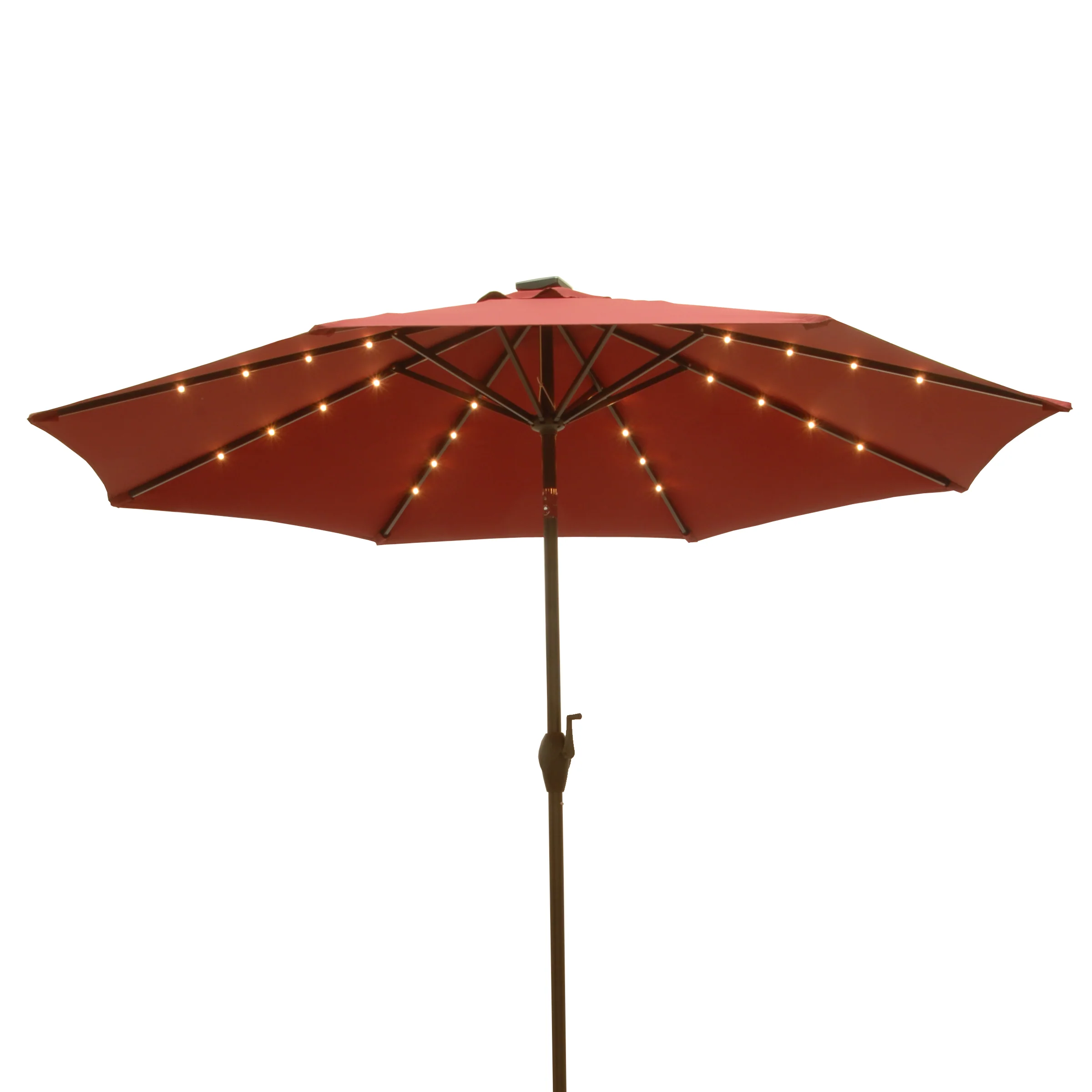 9 ft. Red Umbrella with Solar Power LED Lights - Image 2